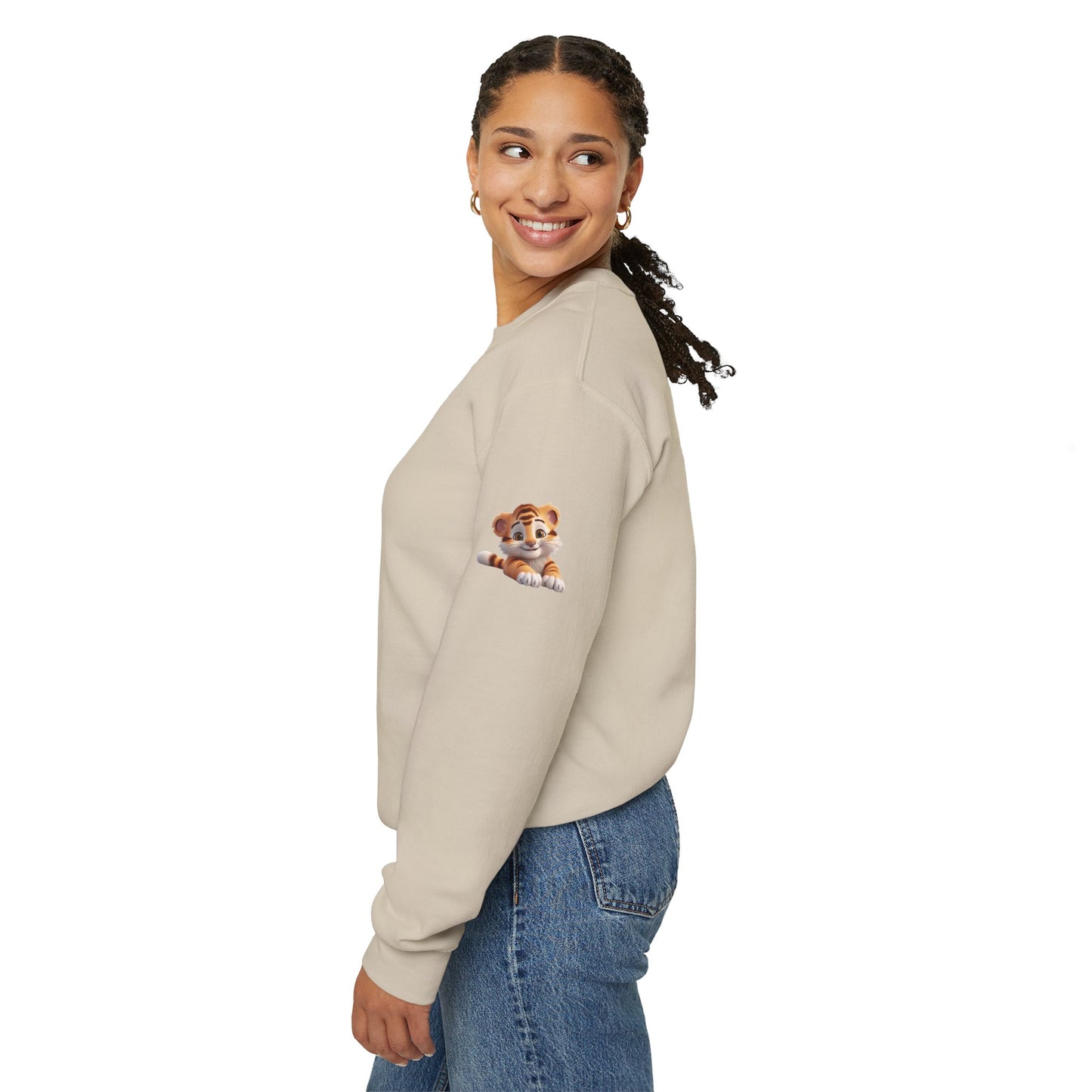 Princess Grace Cute Tiger Graphic Sweatshirt Unisex Heavy Blend Crewneck