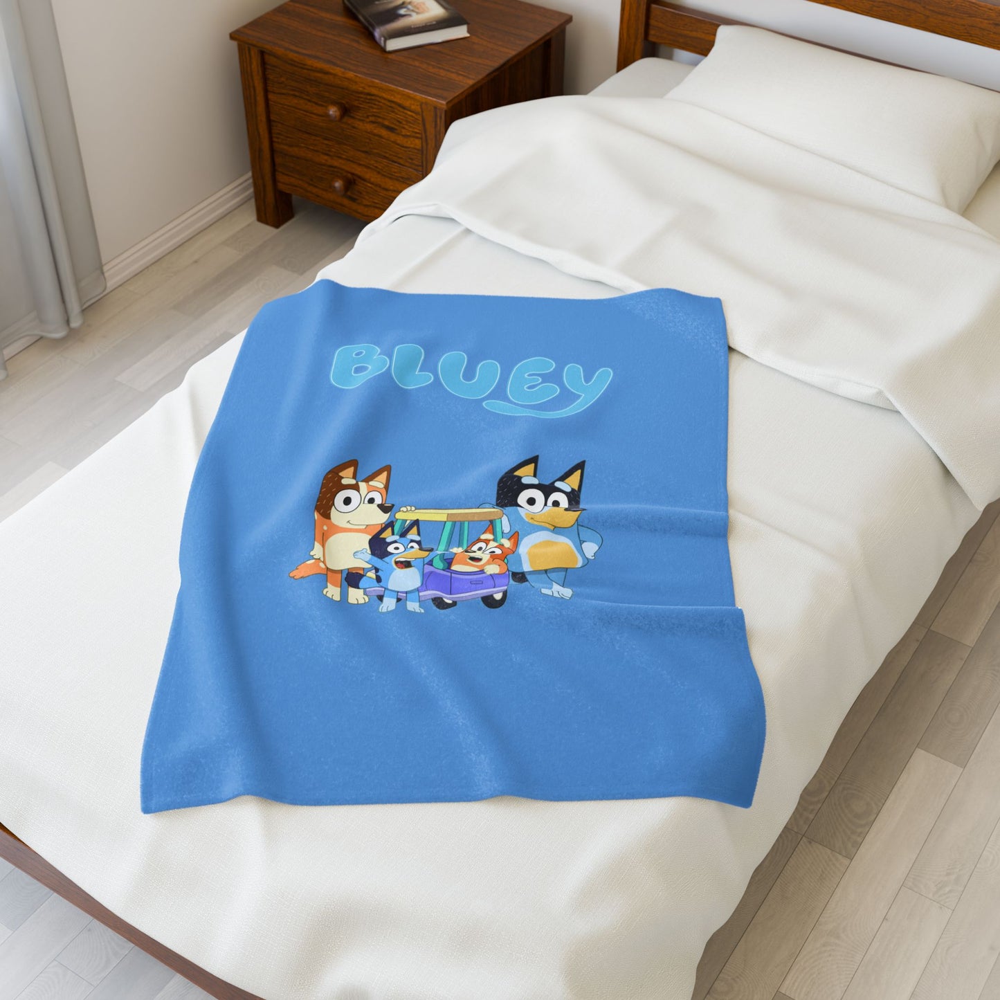 Princess Grace Bluey Velveteen Plush Blanket Cozy Kids Throw for Playtime and Nap Time