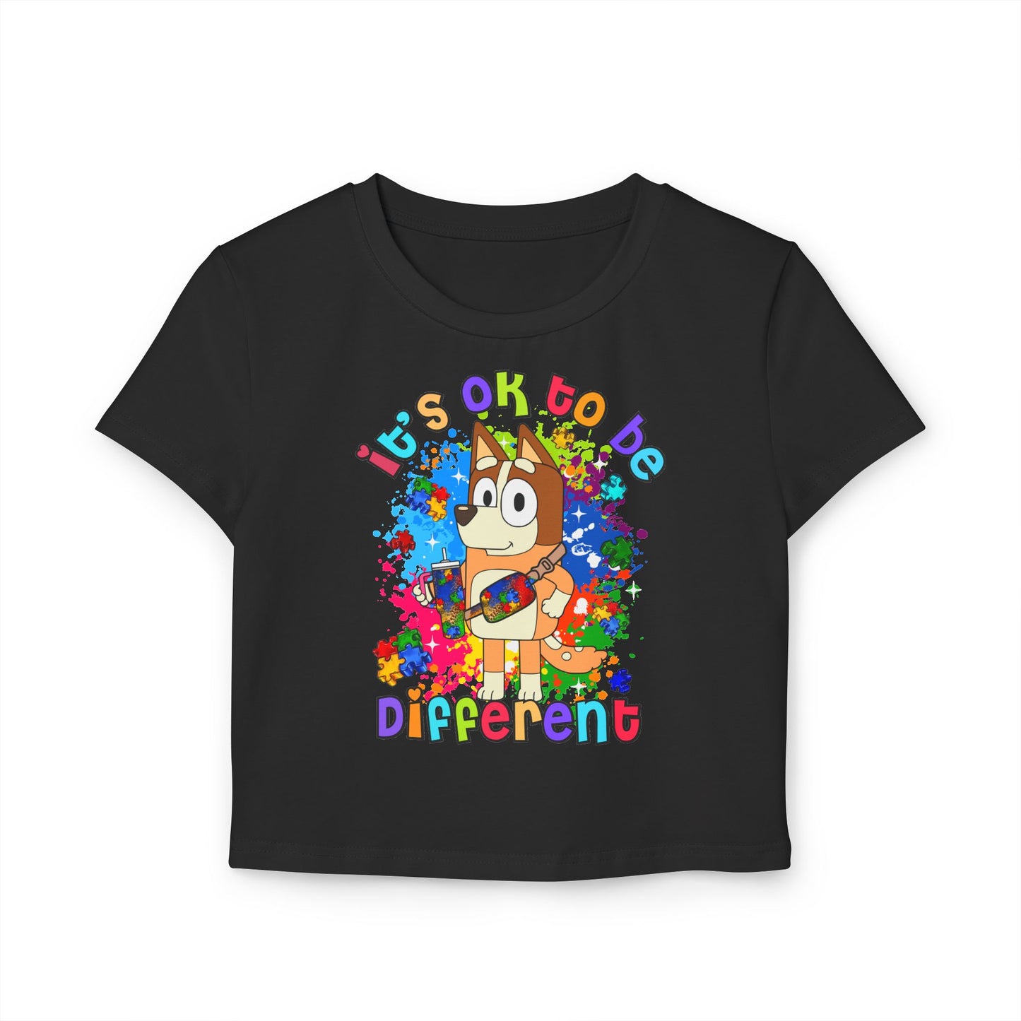 Princess Grace Bluey Colorful Bluey Women's Baby Tee "It's OK to be Different"