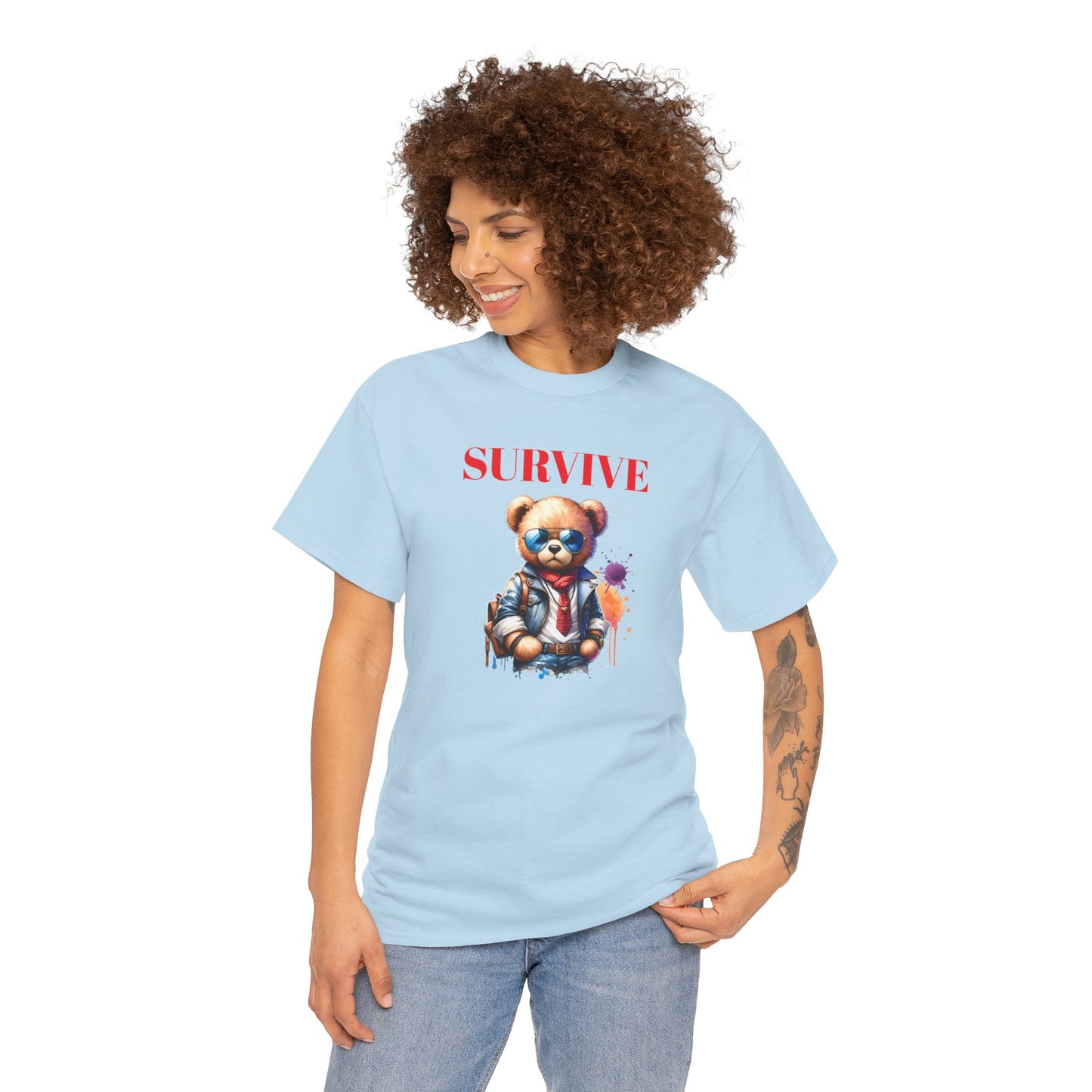 Princess Grace Survive Bear Unisex Heavy Cotton Tee