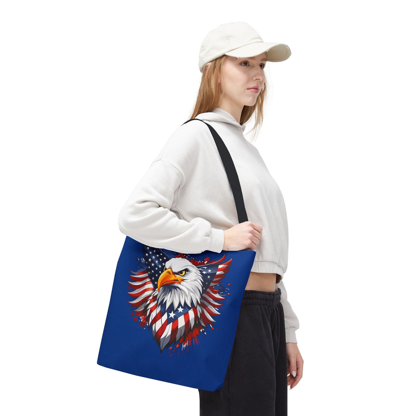 Princess Grace Patriotic Eagle Tote Bag USA Flag Design for Independence Day & Everyday Use