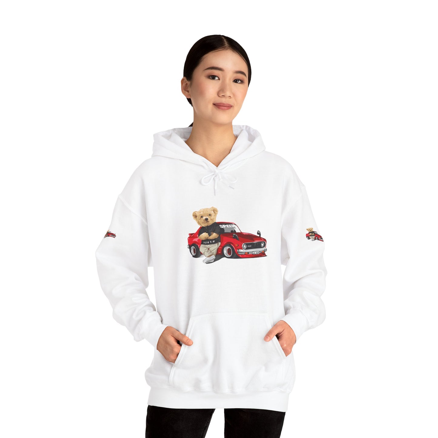 Princess Grace Vintage Bear Car Hoodie Fun Unisex Sweatshirt for Auto Lovers