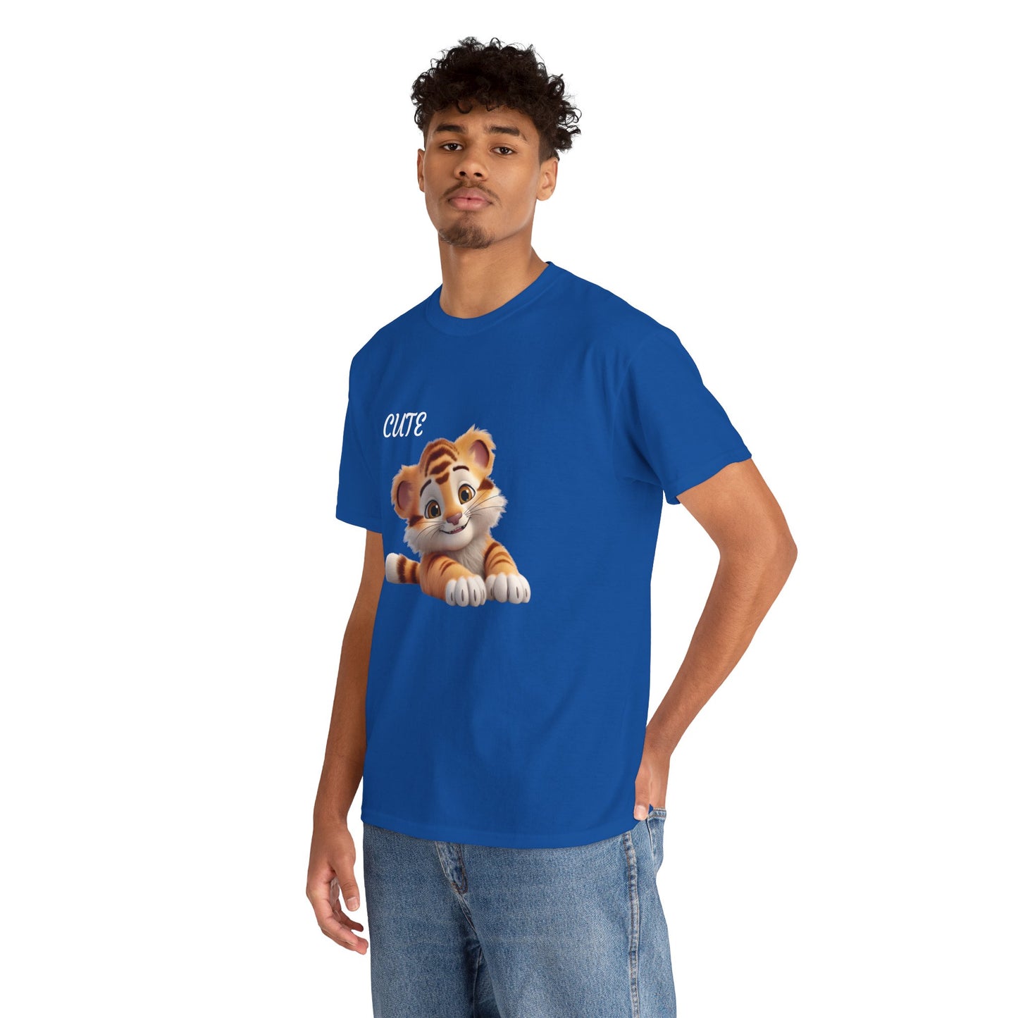 Princess Grace Cute Tiger Graphic Unisex Heavy Cotton Tee Perfect for Animal Lovers