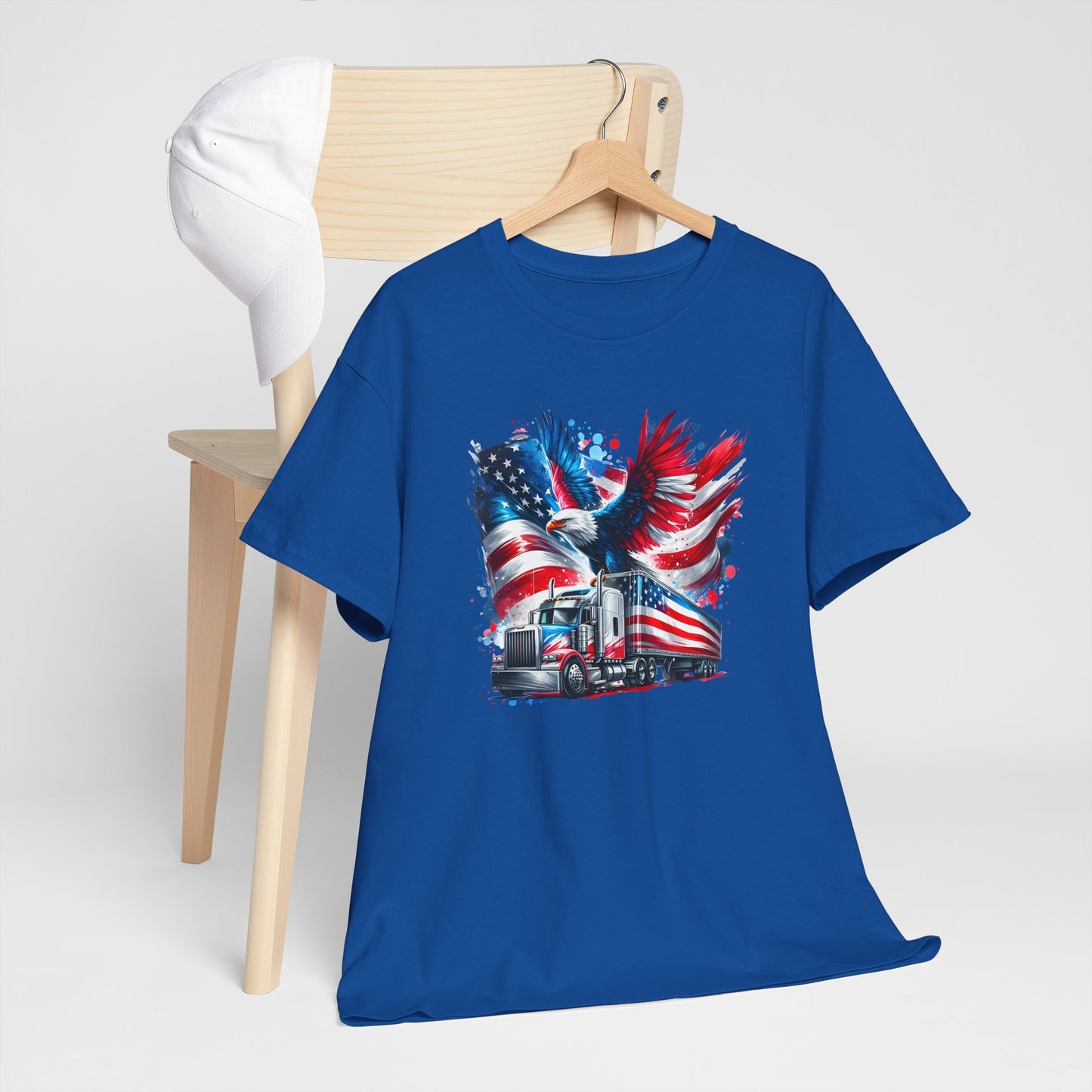 Princess Grace Patriotic Eagle Truck Unisex Heavy Cotton Tee