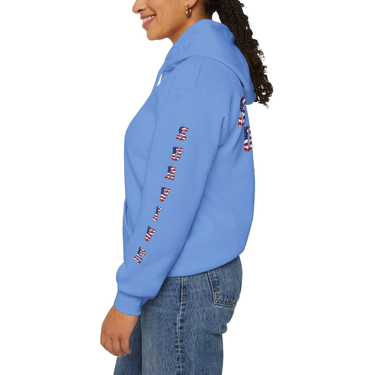 Princess Grace PTSD Awareness Unisex Heavy Blend Hoodie Support Survivors with American Flag Design