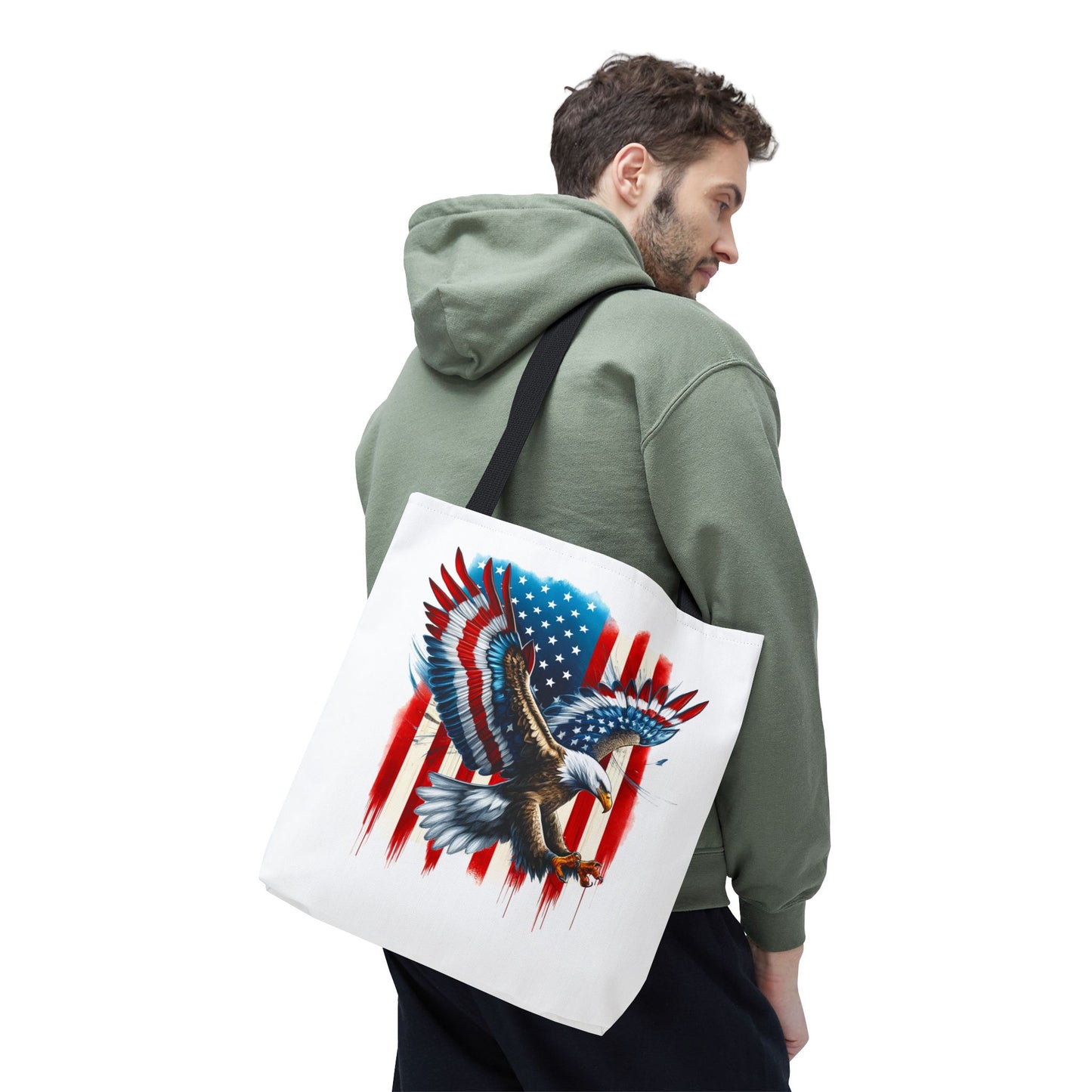 Princess Grace Patriotic Eagle Tote Bag USA Flag Design for Independence Day & Everyday Use
