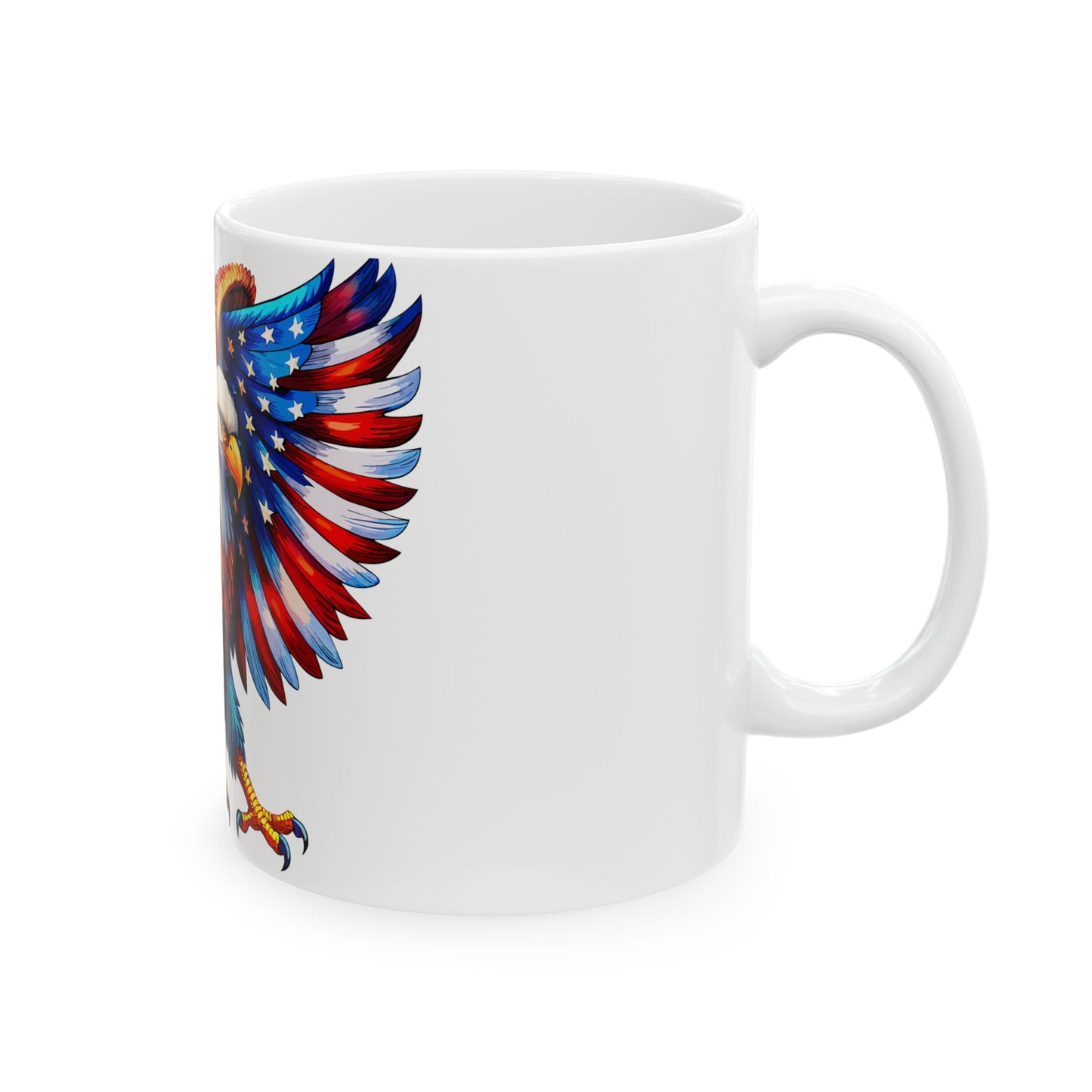 Princess Grace Patriotic Eagle Ceramic Mug 11oz & 15oz - Perfect for Independence Day & Everyday Use