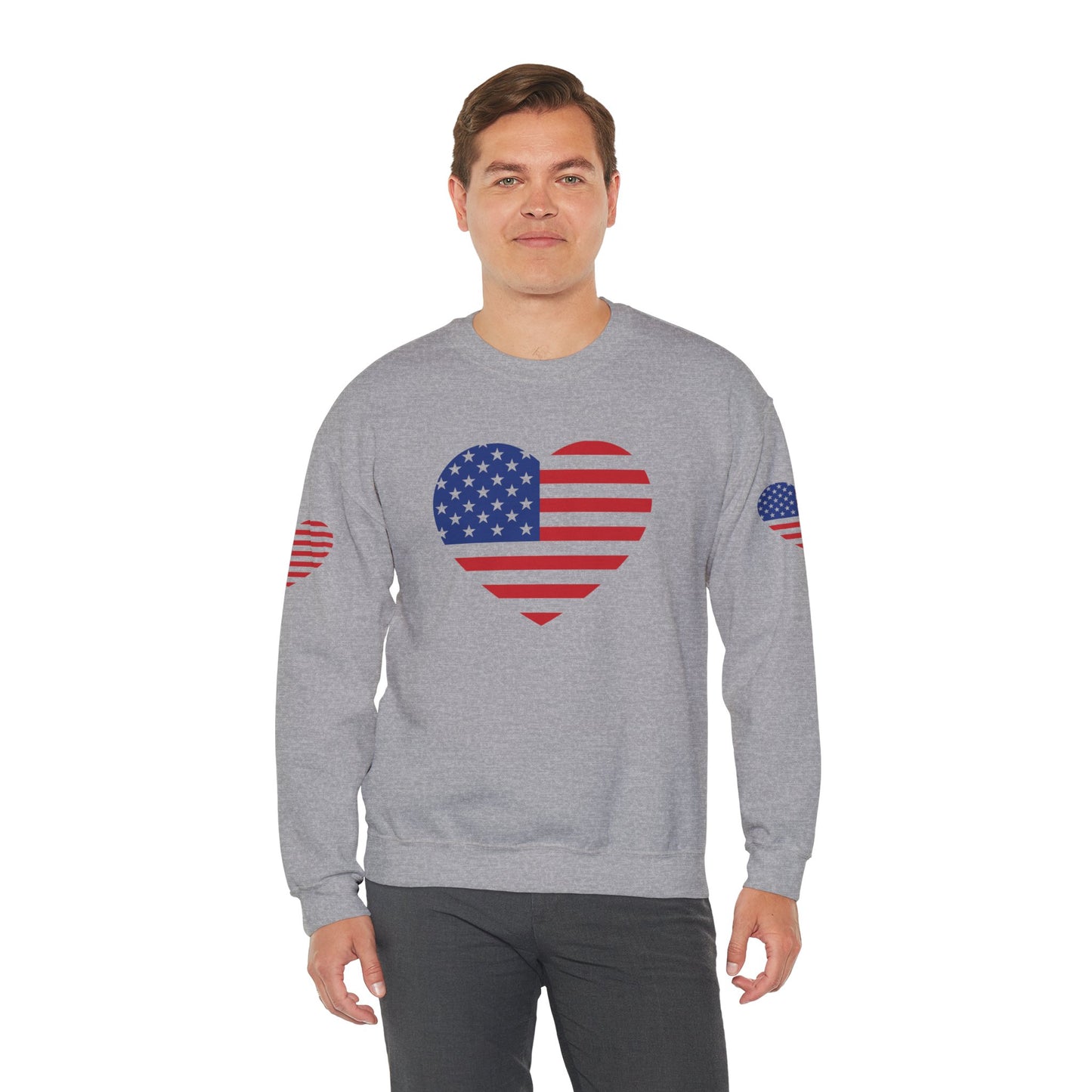 Princess Grace USA Heart Unisex Crewneck Sweatshirt Cozy American Pride
