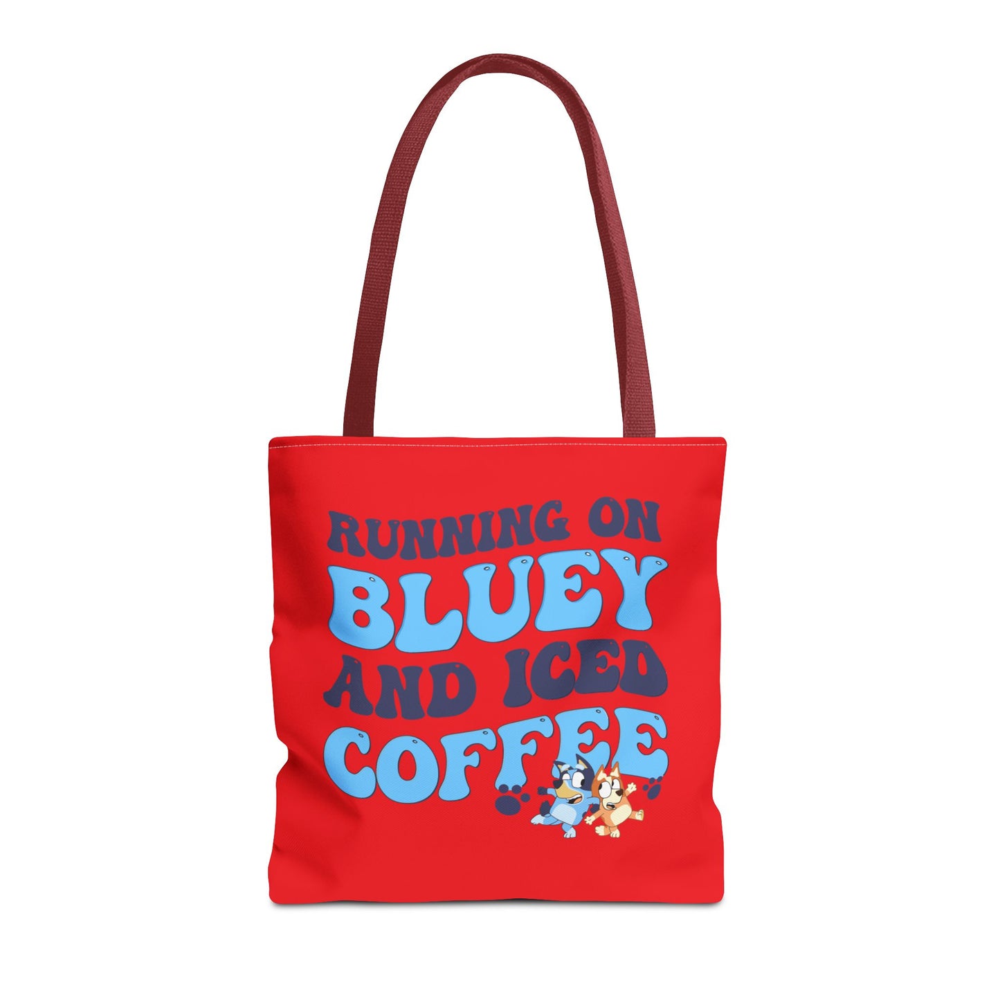 Princess Grace Running on Bluey and Iced Coffee Tote Bag Fun & Functional Carryall