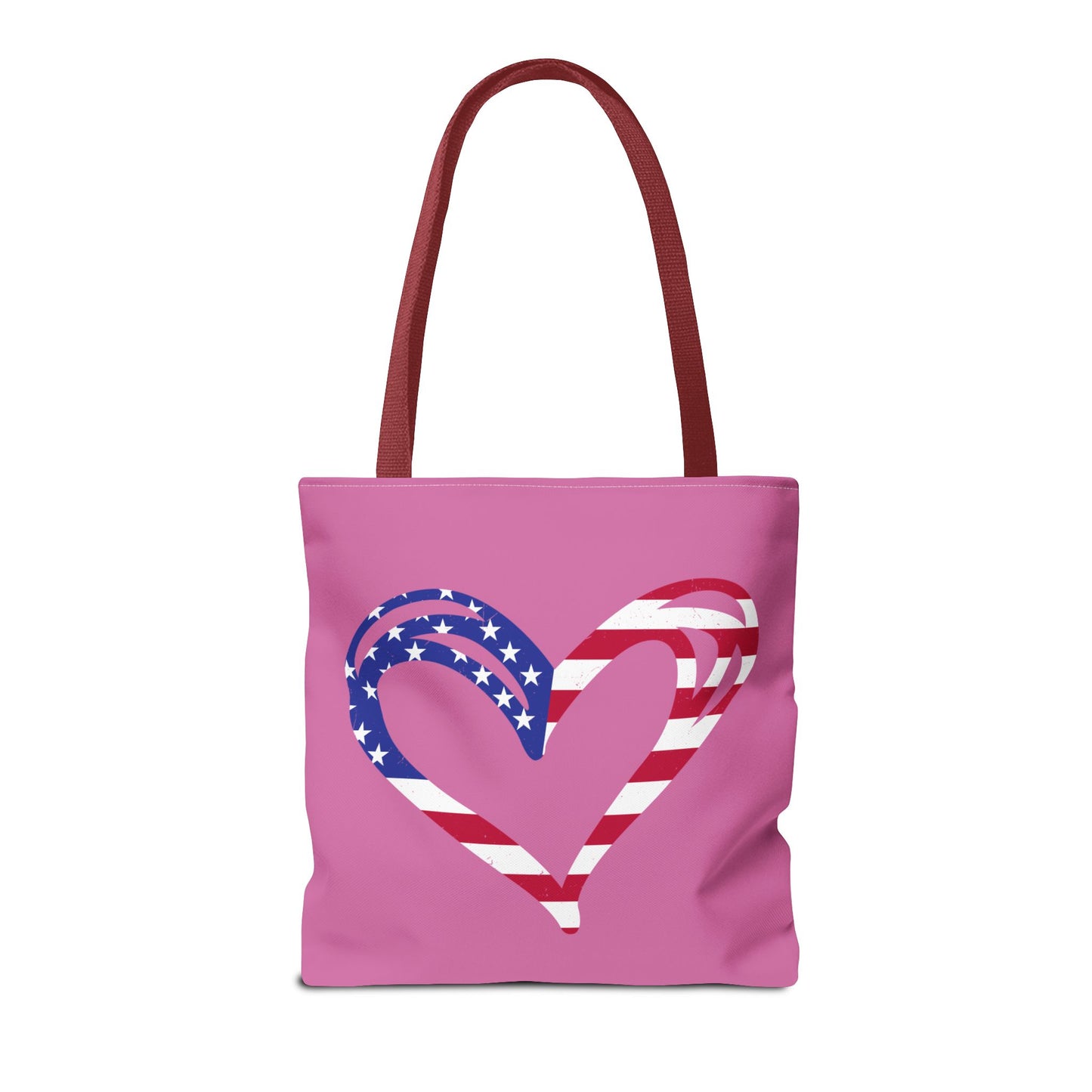 Princess Grace Patriotic Heart Tote Bag USA Flag Design