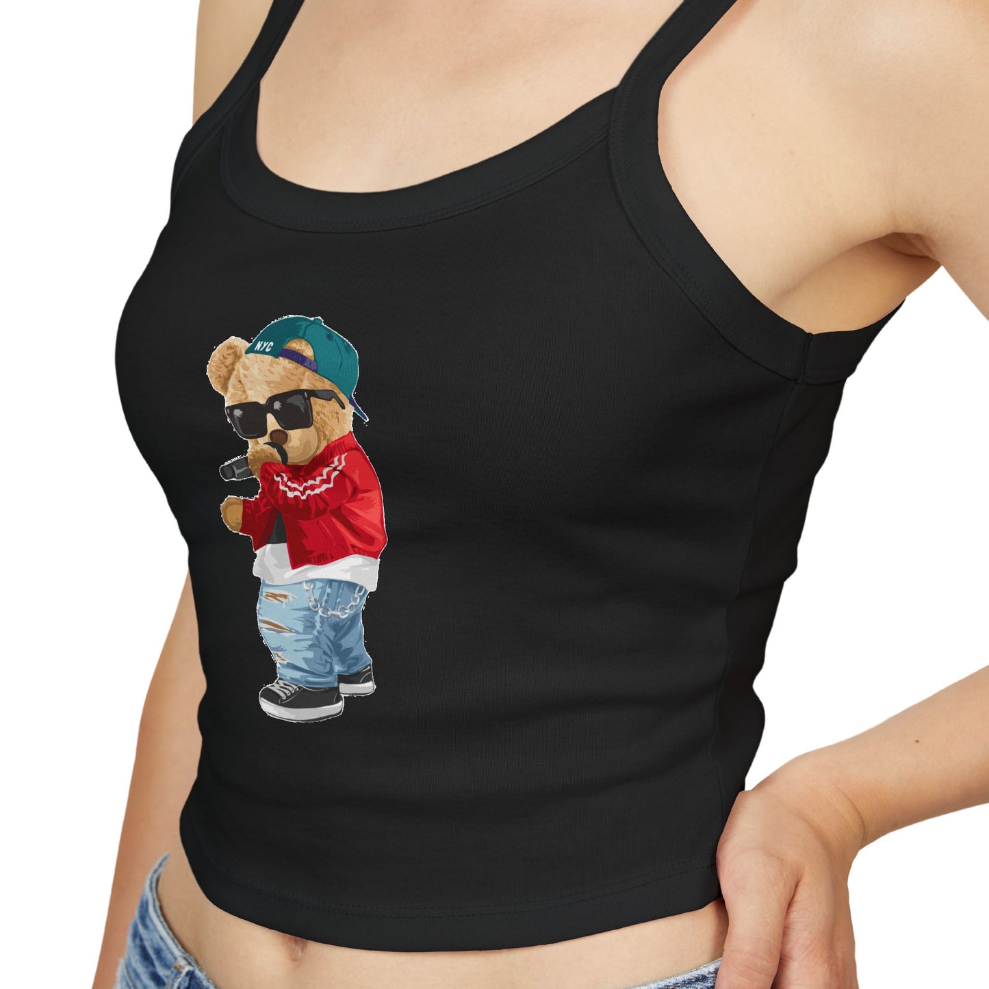 Princess Grace Cute Graphic Women's Spaghetti Strap Tank Top Trendy Bear Design
