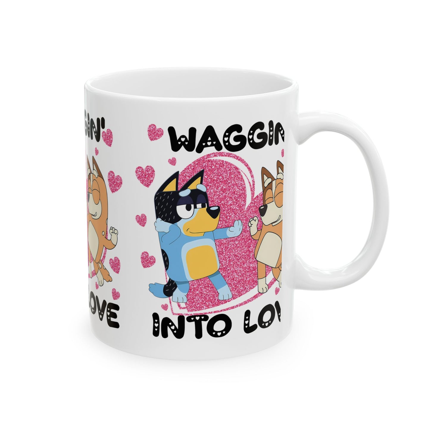 Princess Grace Waggin' into Love Ceramic Mug Cute Animal Design for Dog Lovers Perfect Gift for Valentine's Day