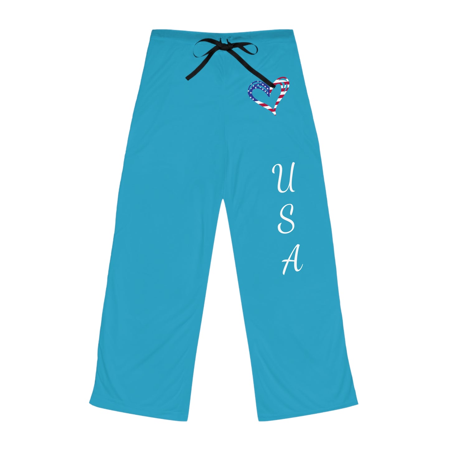 Princess Grace Patriotic Pajama Pants with Heart Design USA Theme