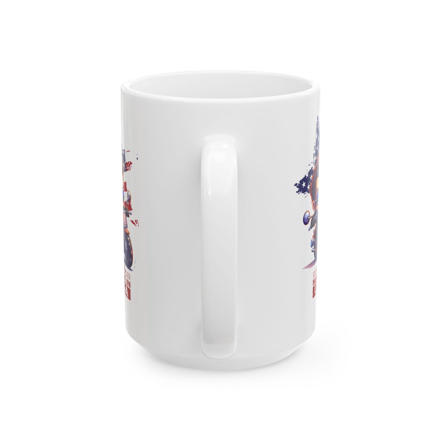Princess Grace Patriotic Biker Ceramic Mug Made in USA Design (11oz & 15oz)