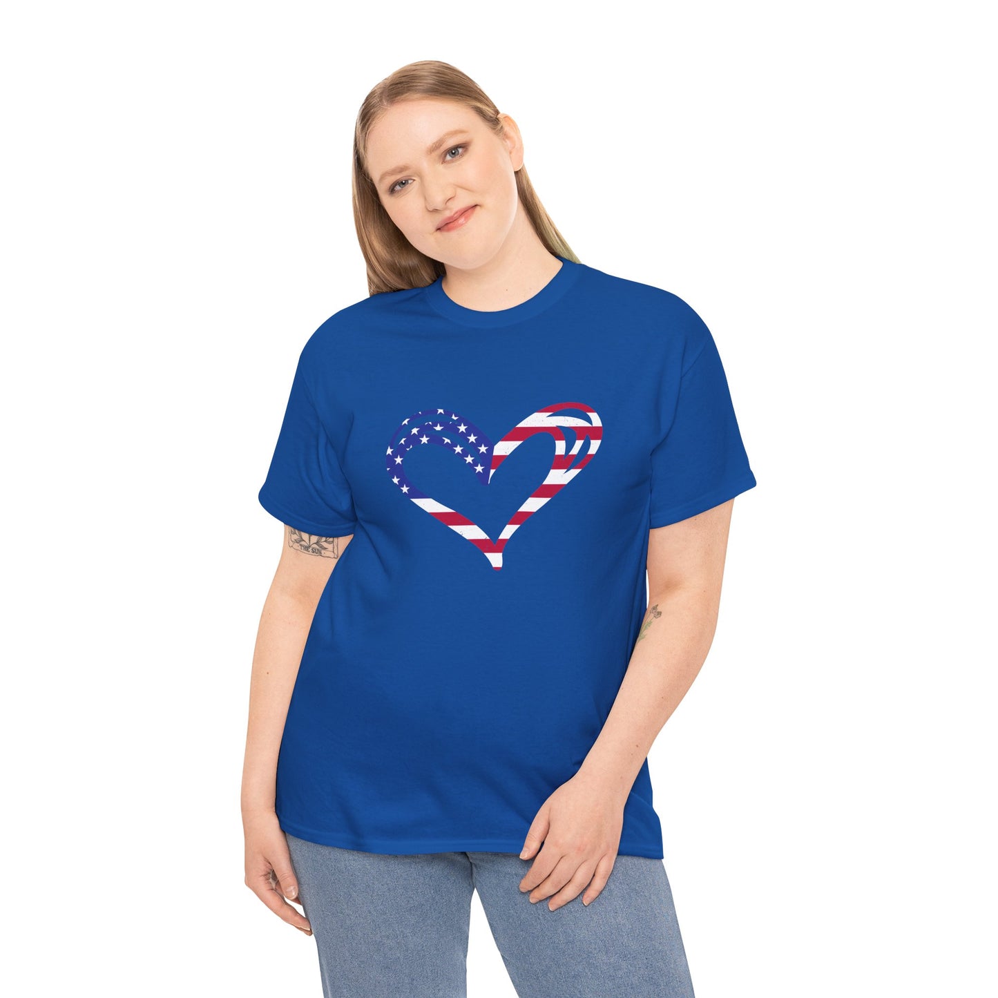Princess Grace Patriotic Heart Unisex Heavy Cotton Tee