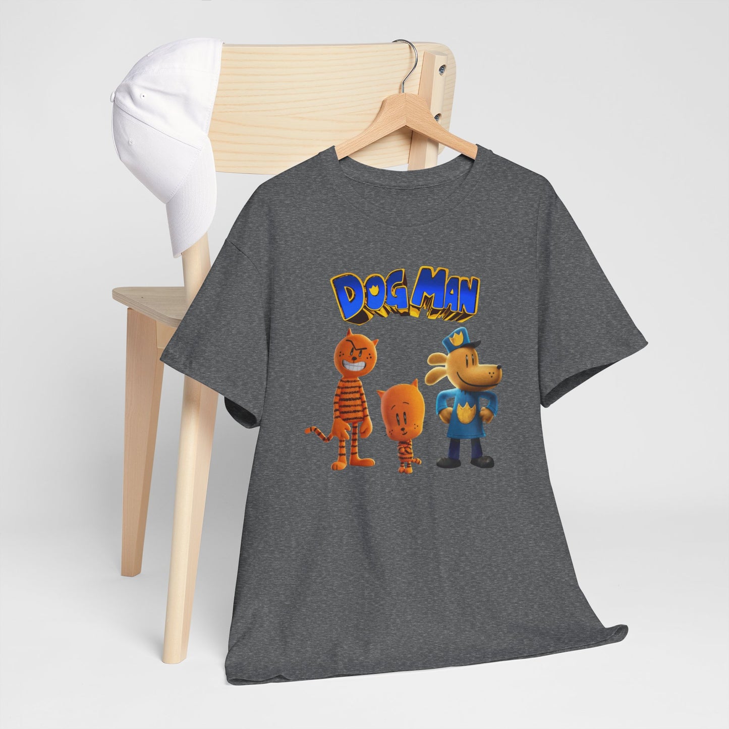 Princess Grace Dog Man Cartoon Unisex Heavy Cotton Tee Fun Graphic Tee for Kids and Fans