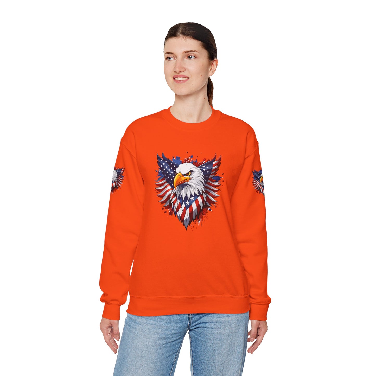 Princess Grace Patriotic Eagle Unisex Heavy Blend Crewneck Sweatshirt