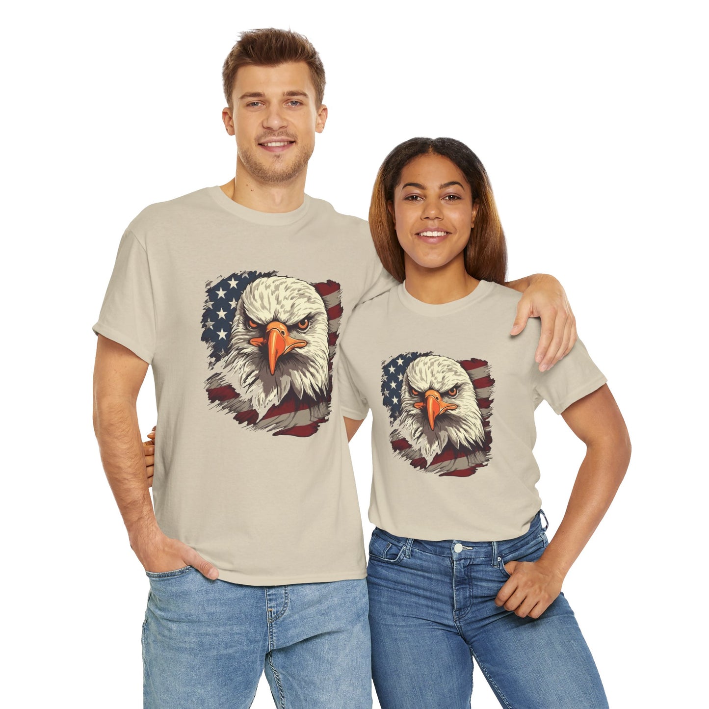 Princess Grace Patriotic Eagle Graphic Tee Unisex Heavy Cotton T-Shirt