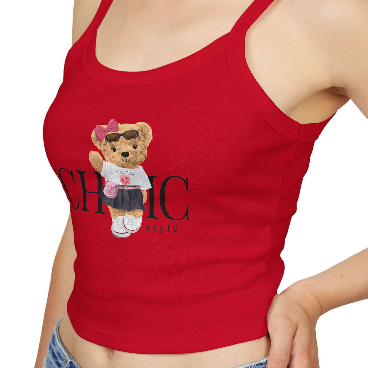 Princess Grace Chic and Cute Women's Spaghetti Strap Tank Top Perfect for Summer Vibes