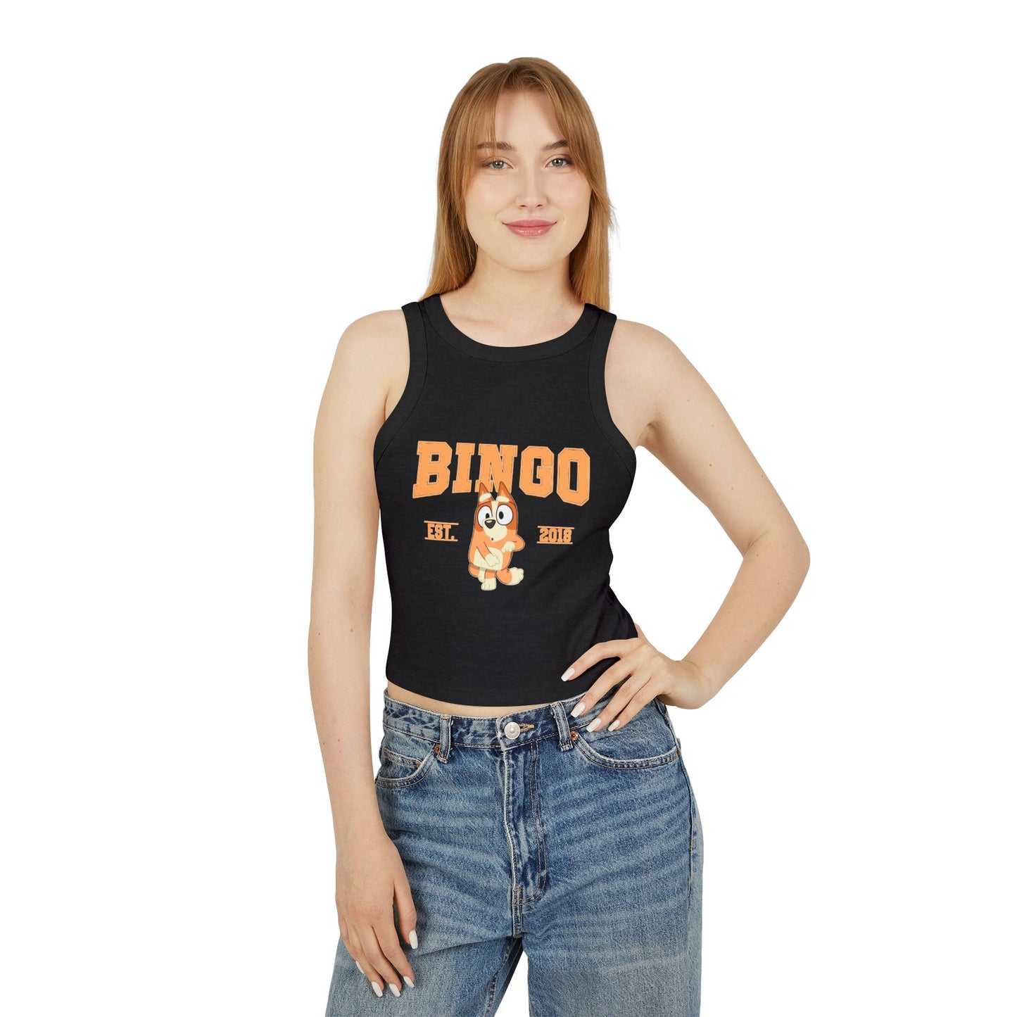 Princess Grace Bingo & Bluey Graphic Racer Tank Top Fun Summer Style