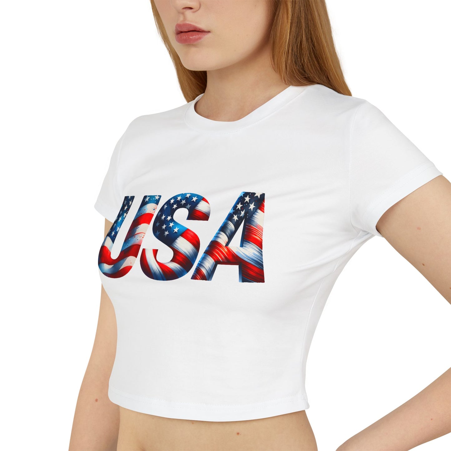 Princess Grace Patriotic USA Women's Baby Tee Celebrate Independence Day in Style