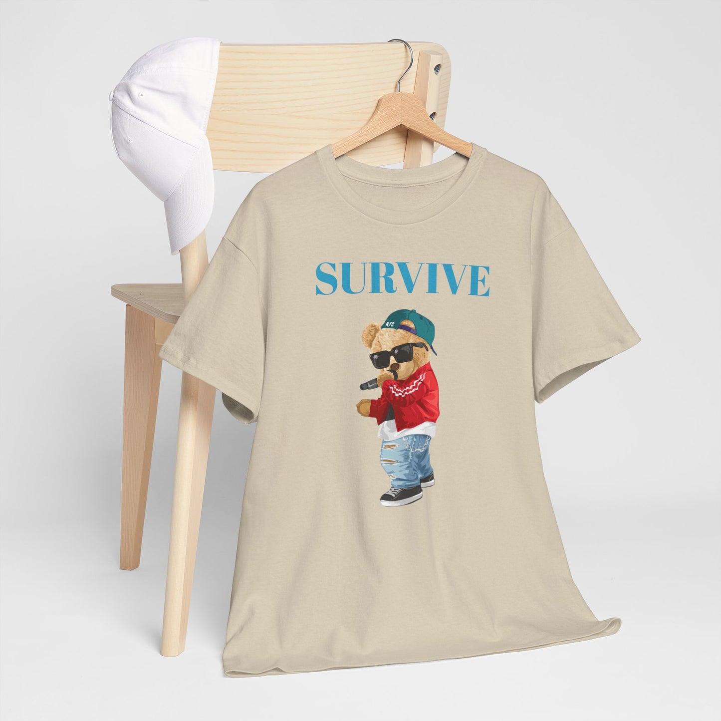Princess Grace Survive Bear Unisex Heavy Cotton Tee Trendy Casual Wear