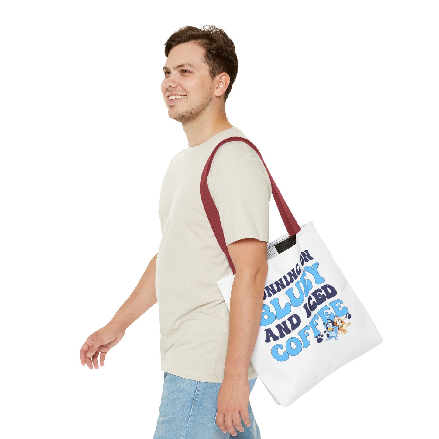 Princess Grace Running on Bluey and Iced Coffee Tote Bag