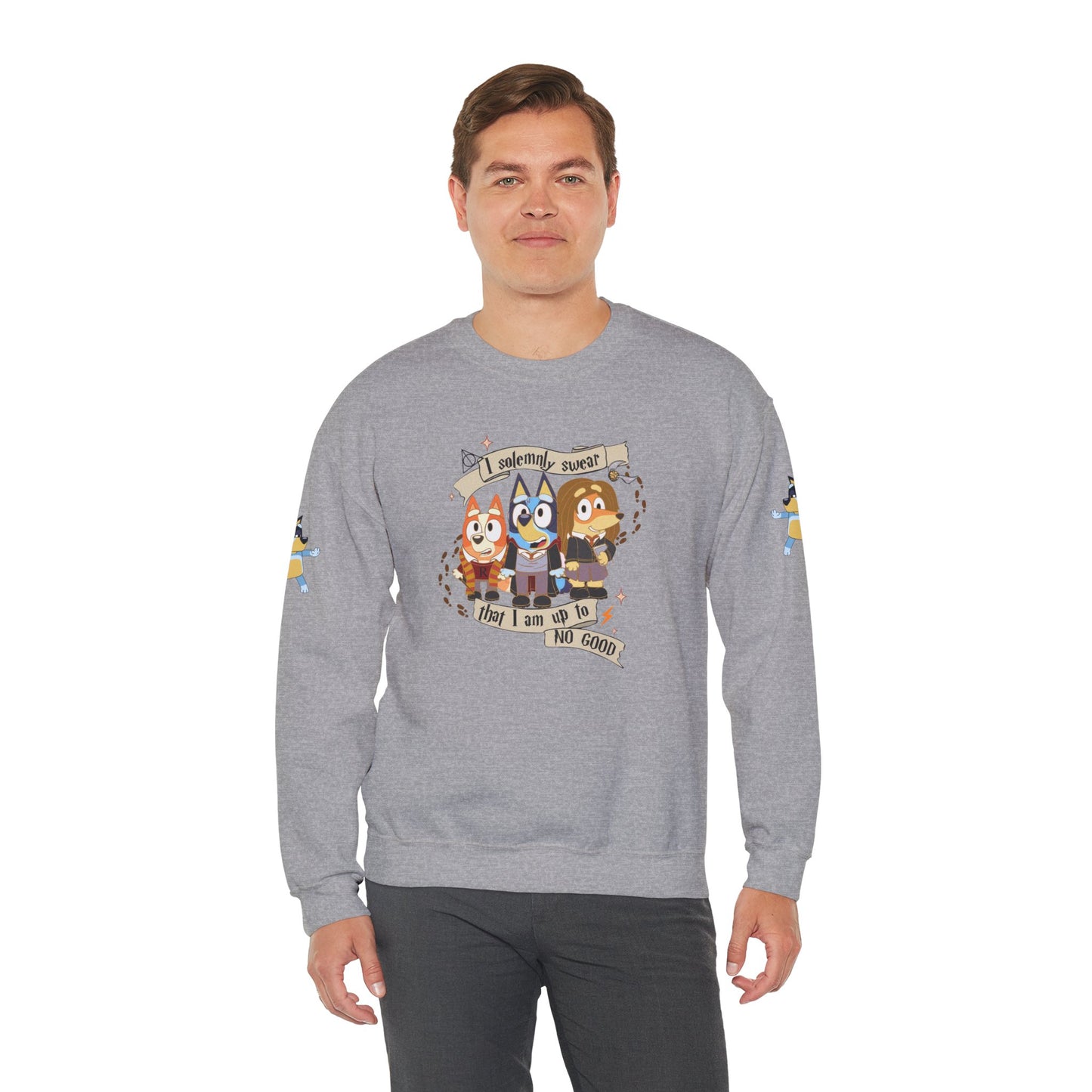 Princess Grace Bluey Unisex Funny Crewneck Sweatshirt "I Solemnly Swear That I Am Up To No Good" Perfect Gift for Family and Friends