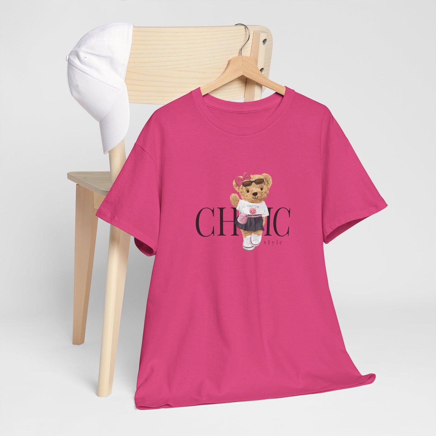 Princess Grace Chic Style Bear Unisex Heavy Cotton Tee Fashionable and Cozy Everyday Wear