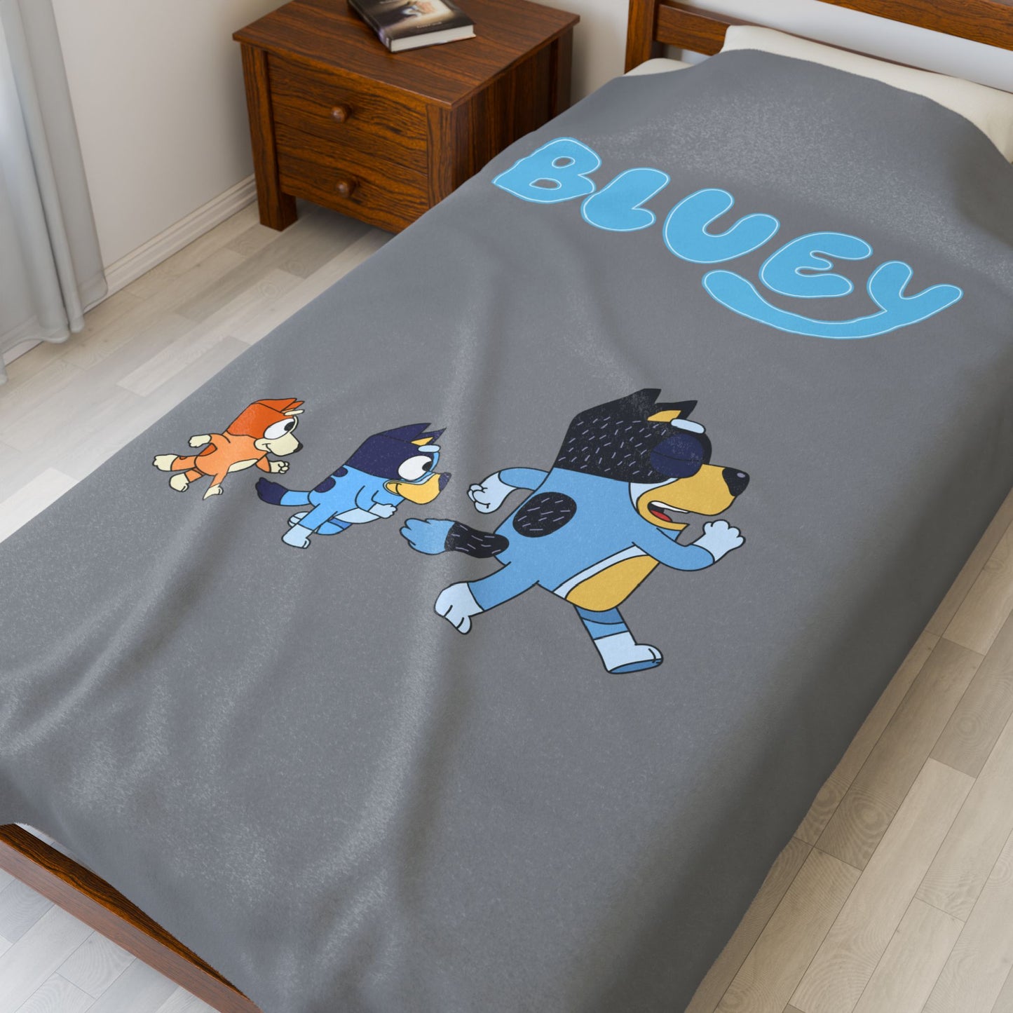 Princess Grace Bluey Velveteen Plush Blanket for Kids Cozy Cartoon Throw for Playtime and Cuddles