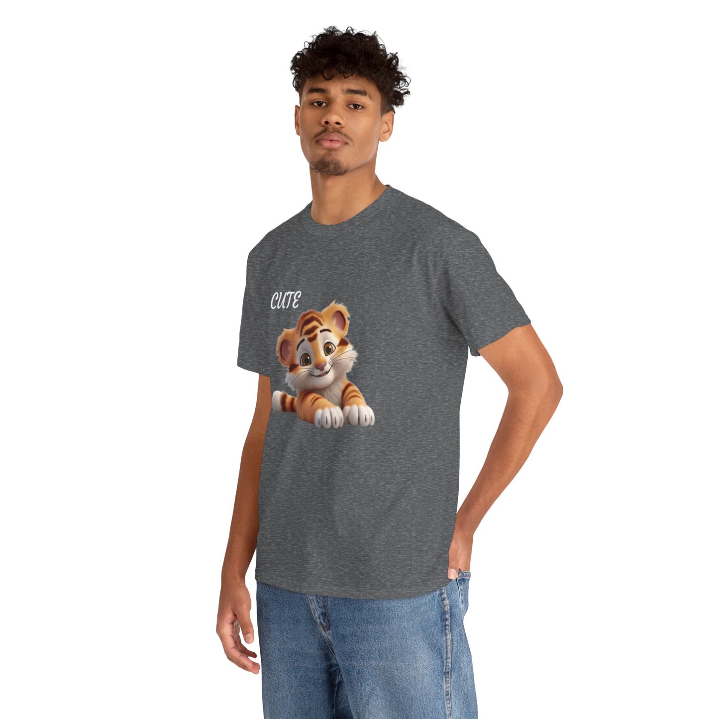 Princess Grace Cute Tiger Graphic Unisex Heavy Cotton Tee Perfect for Animal Lovers