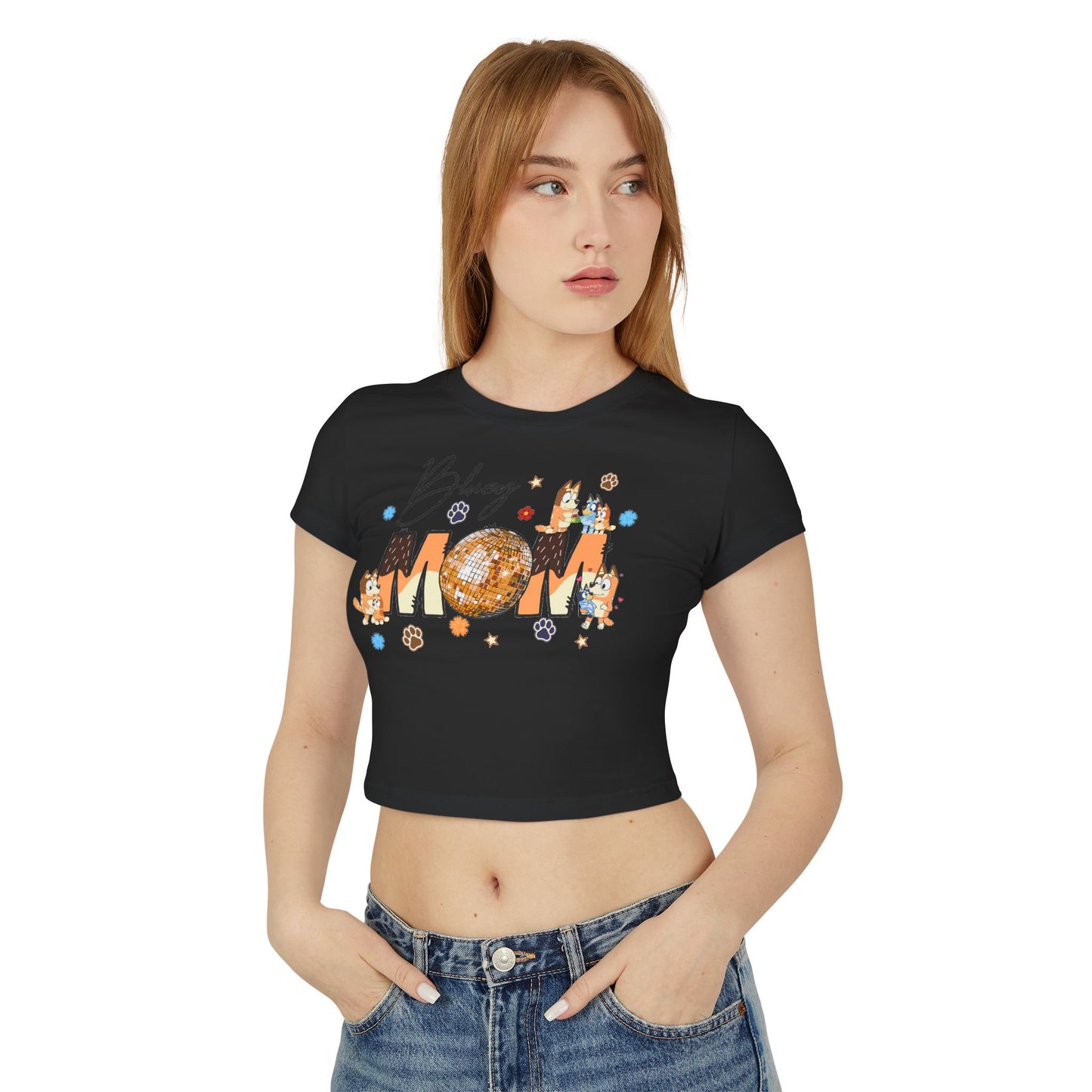 Princess Grace Cute Bluey Mom Baby Tee for Dog Lovers