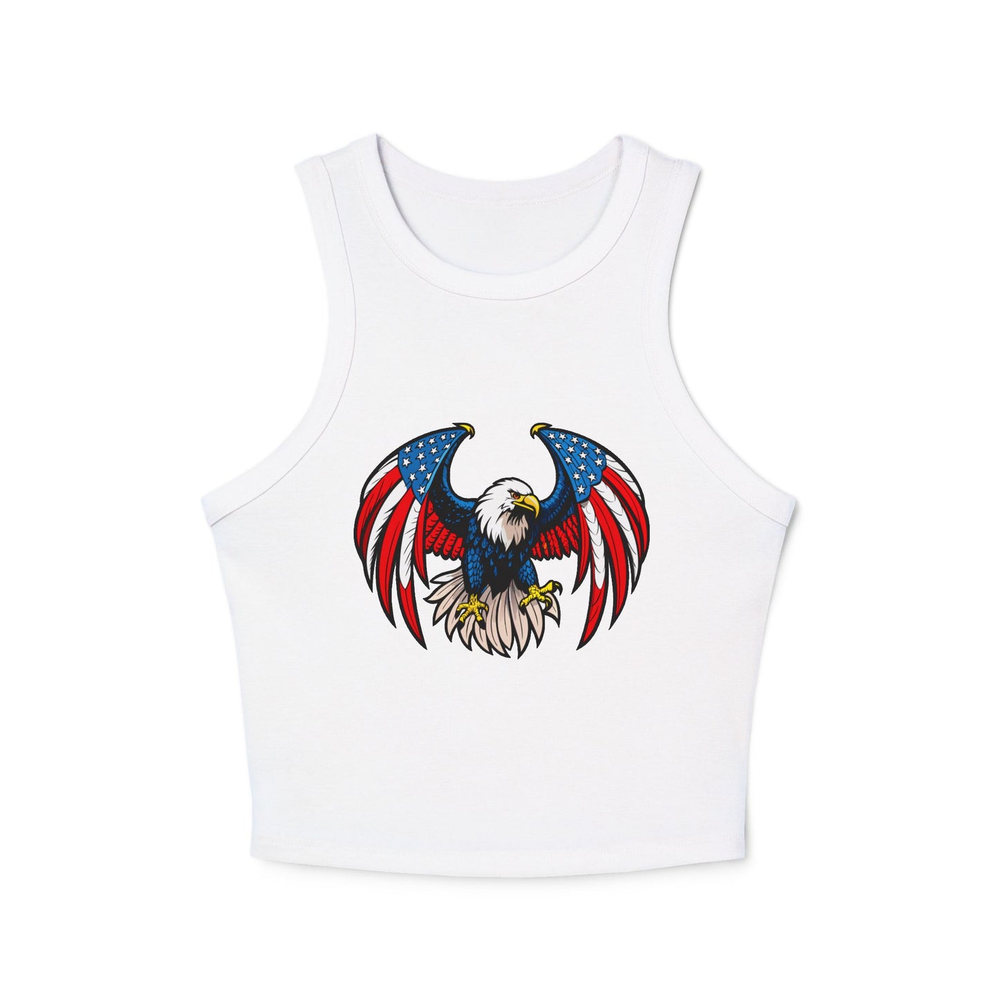 Princess Grace Patriotic Eagle Racer Tank Top USA Flag Design for Women