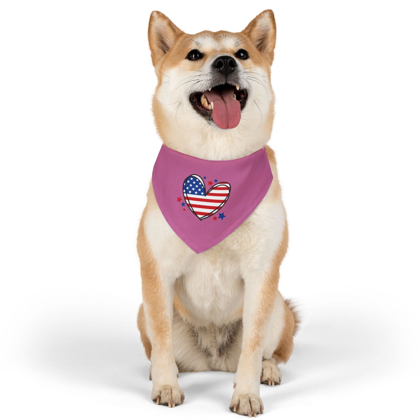 Princess Grace Patriotic Pet Bandana Collar Heart and Stars Design for Dog Lovers