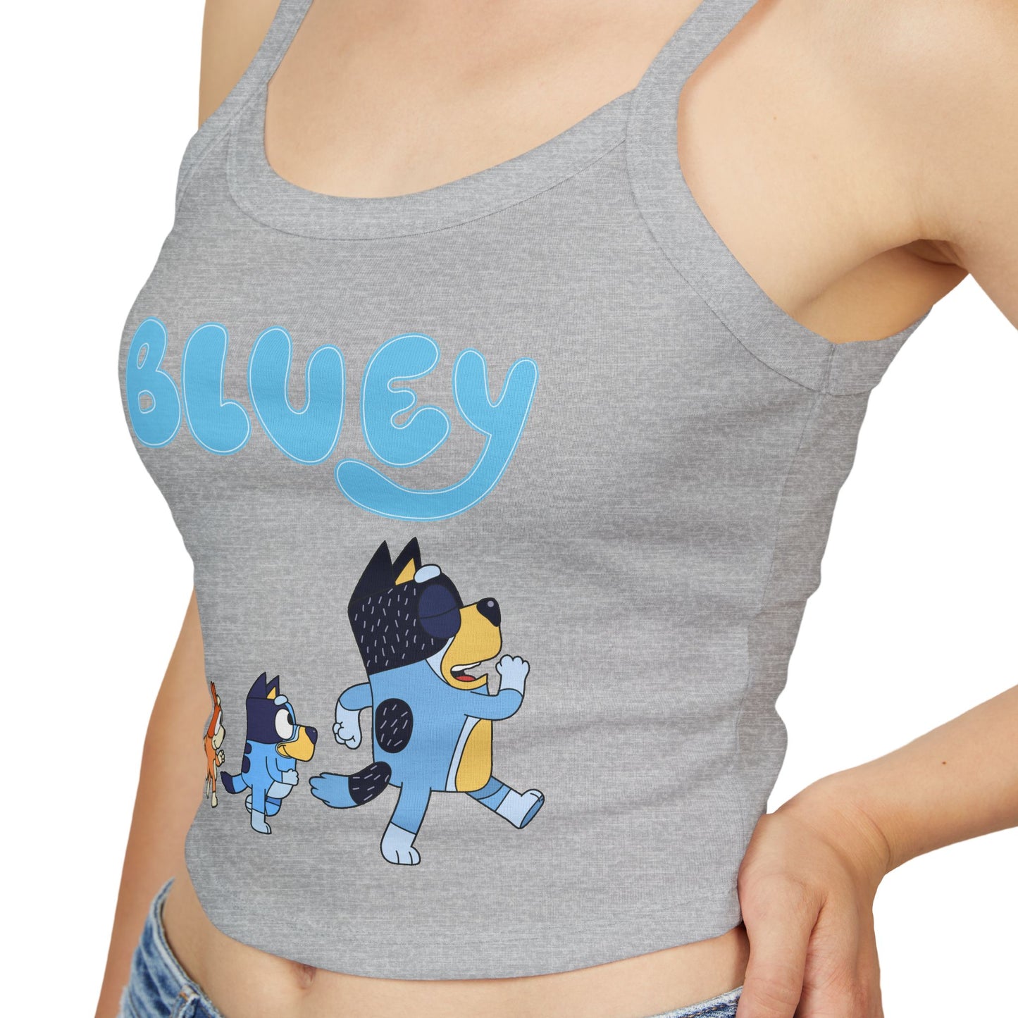 Princess Grace Bluey Themed Women's Spaghetti Strap Tank Top Playful & Fun