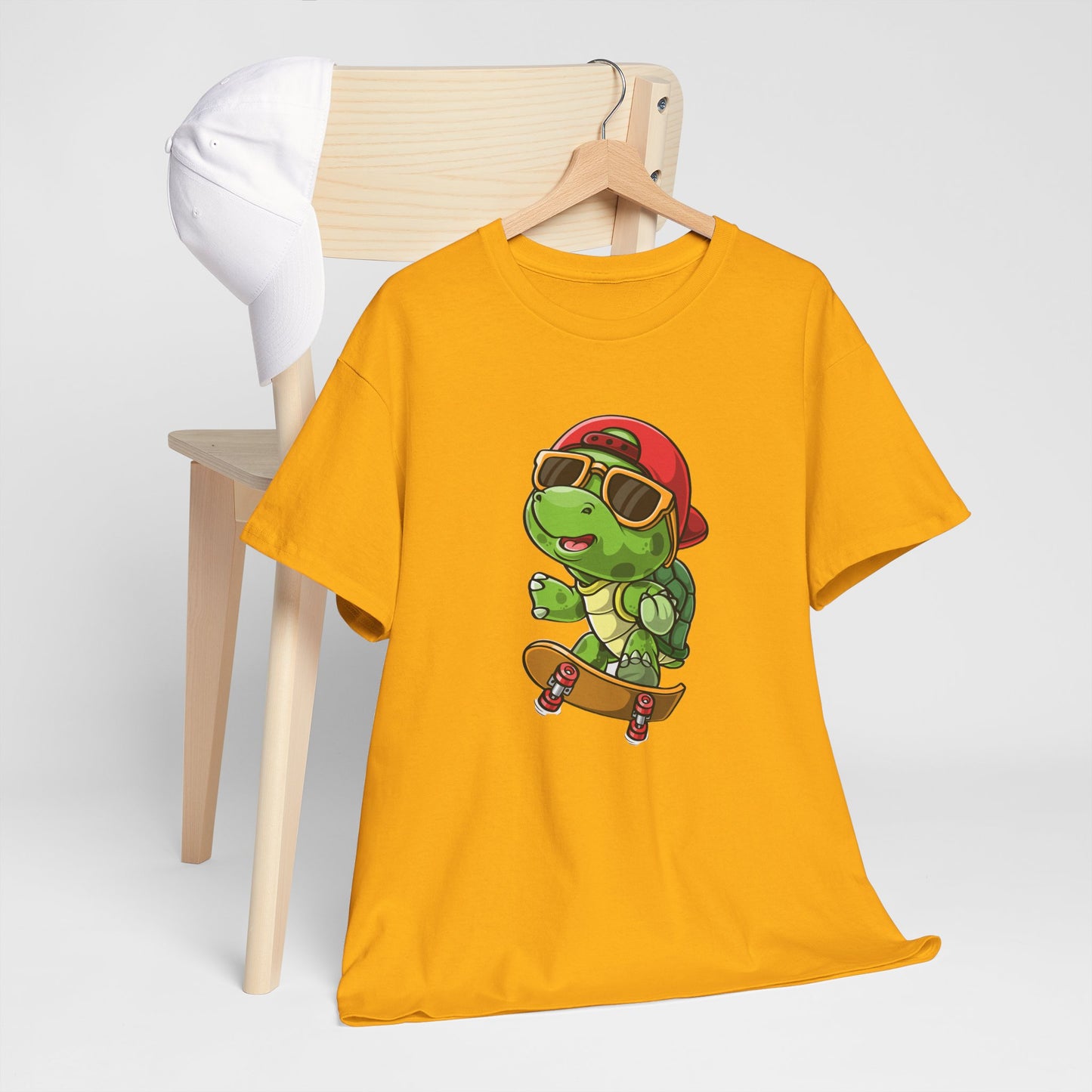 Princess Grace Cool Skateboarding Turtle Unisex Heavy Cotton Tee