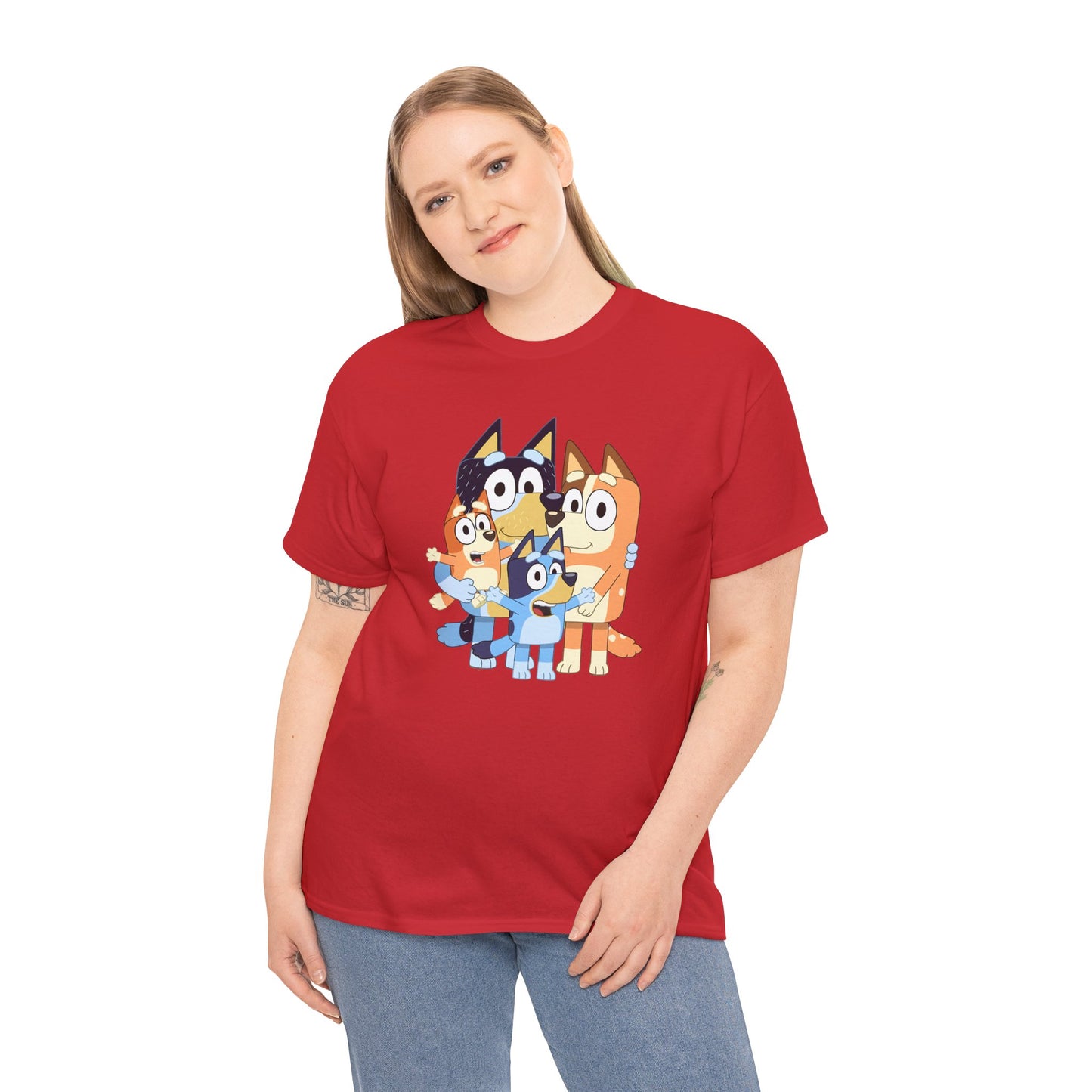 Princess Grace Bluey Family Unisex Heavy Cotton Tee Fun and Stylish for Kids and Adults