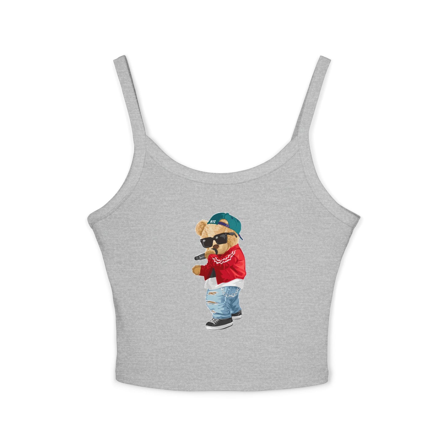 Princess Grace Cute Graphic Women's Spaghetti Strap Tank Top Trendy Bear Design