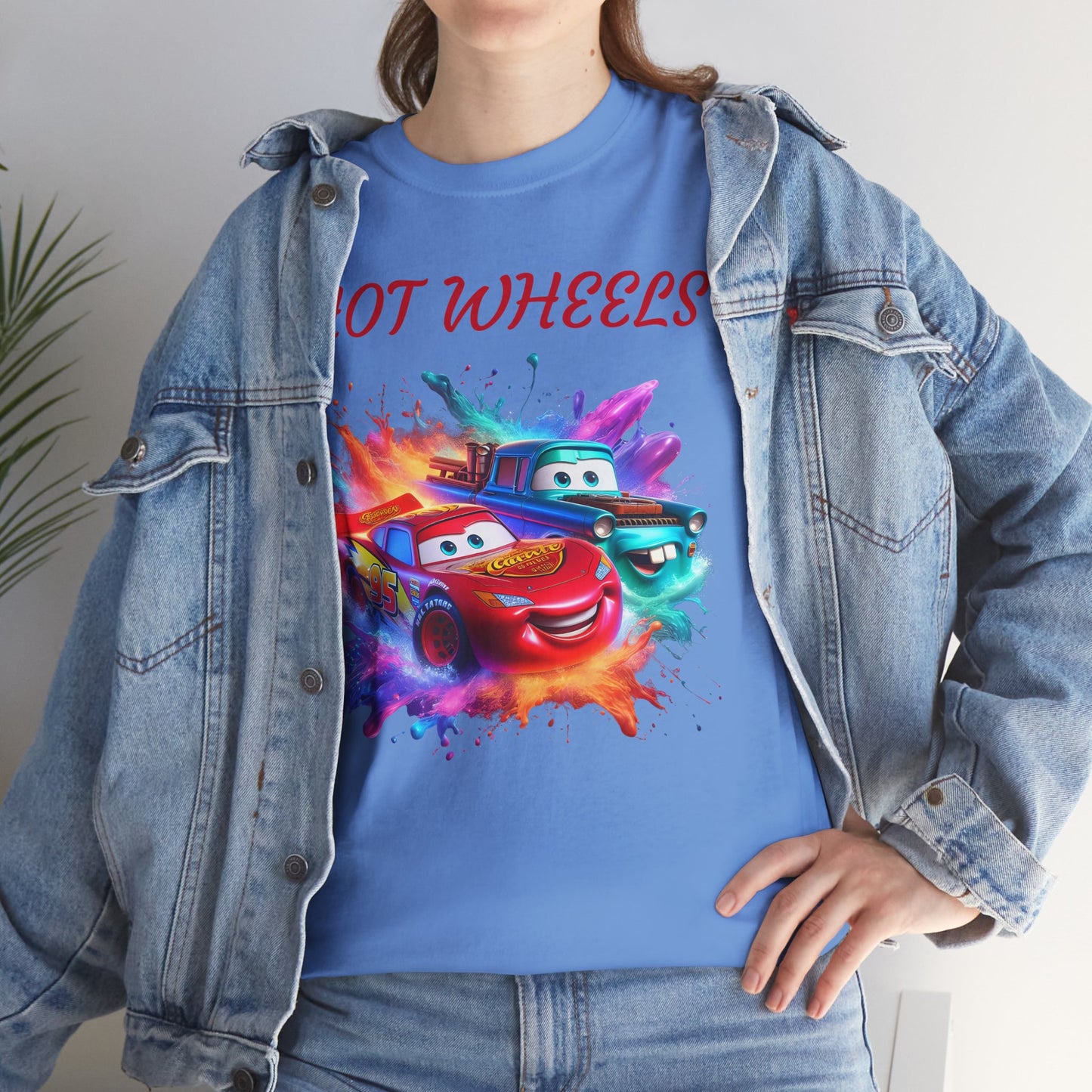 Princess Grace Hot Wheels Cotton Tee Fun and Colorful Graphic T-Shirt for Car Lovers