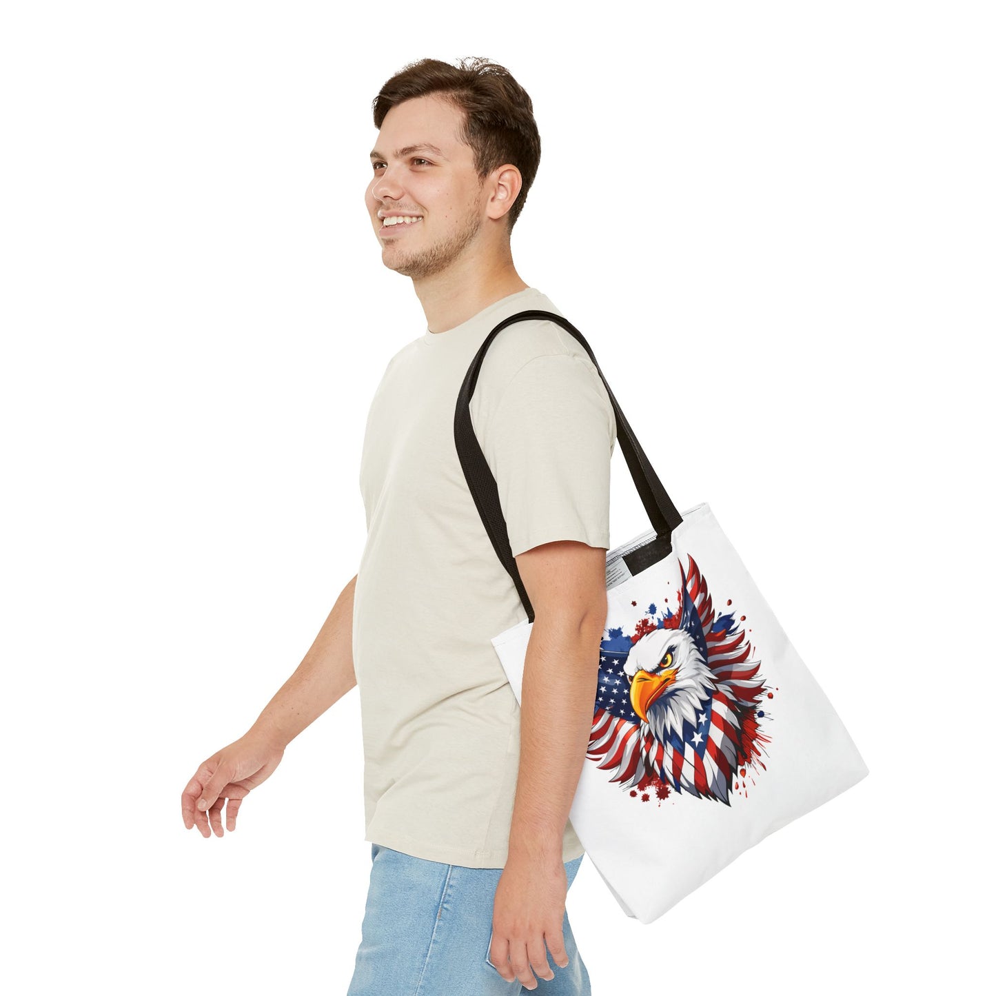 Princess Grace Patriotic Eagle Tote Bag Red White and Blue Design for Independence Day