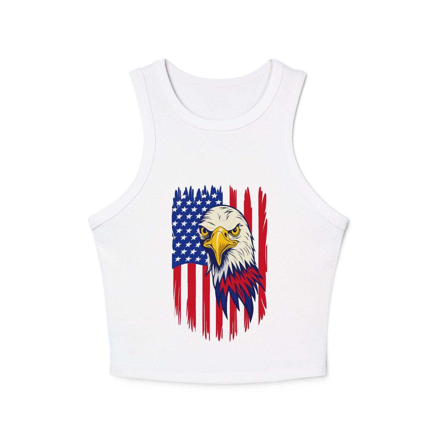 Princess Grace Patriotic Eagle Women's Racer Tank Top USA Flag Design