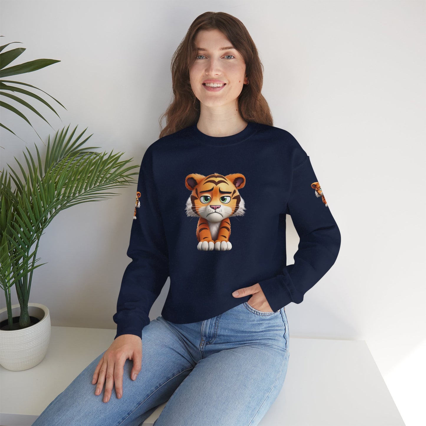 Princess Grace Cute Tiger Graphic Unisex Crewneck Sweatshirt