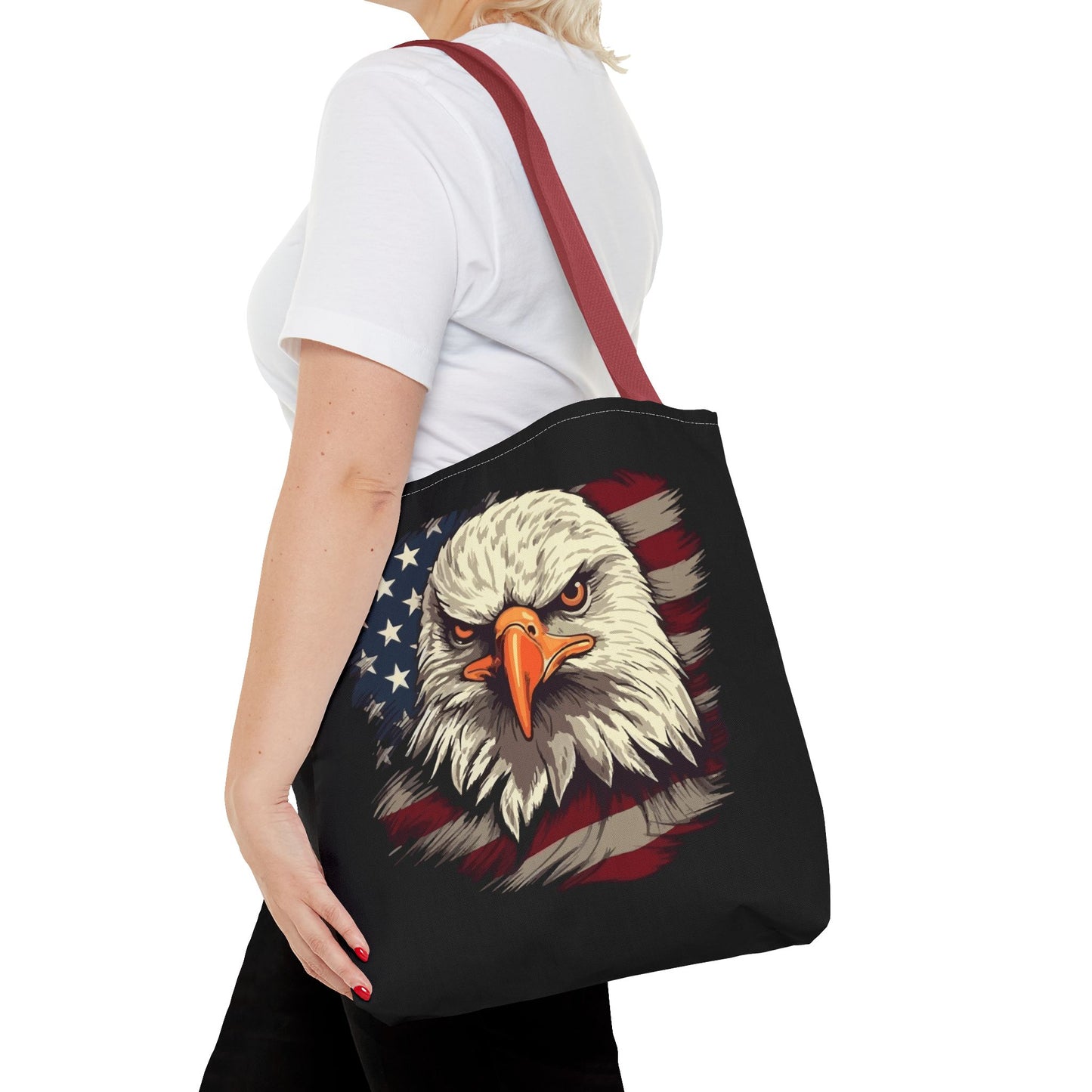 Princess Grace Patriotic Eagle Tote Bag American Flag Design