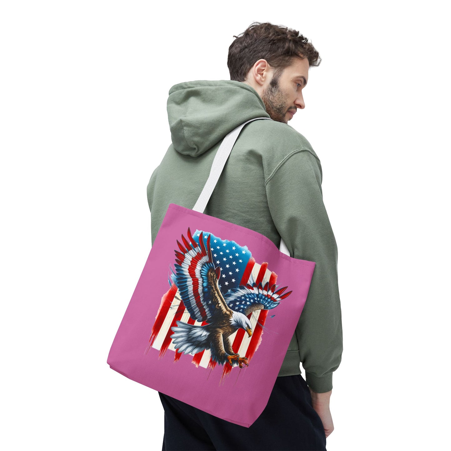 Princess Grace Patriotic Eagle Tote Bag American Flag Design