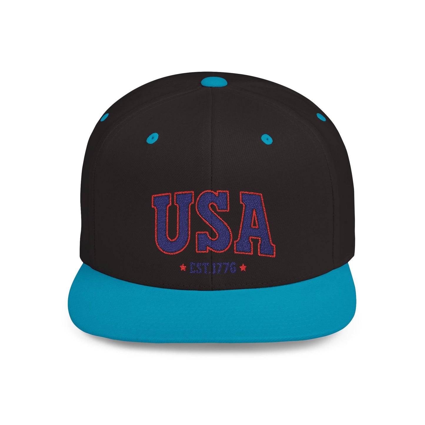 Princess Grace USA Flat Bill Snapback Hat Patriotic Style, Perfect for Holidays & Outdoor Events