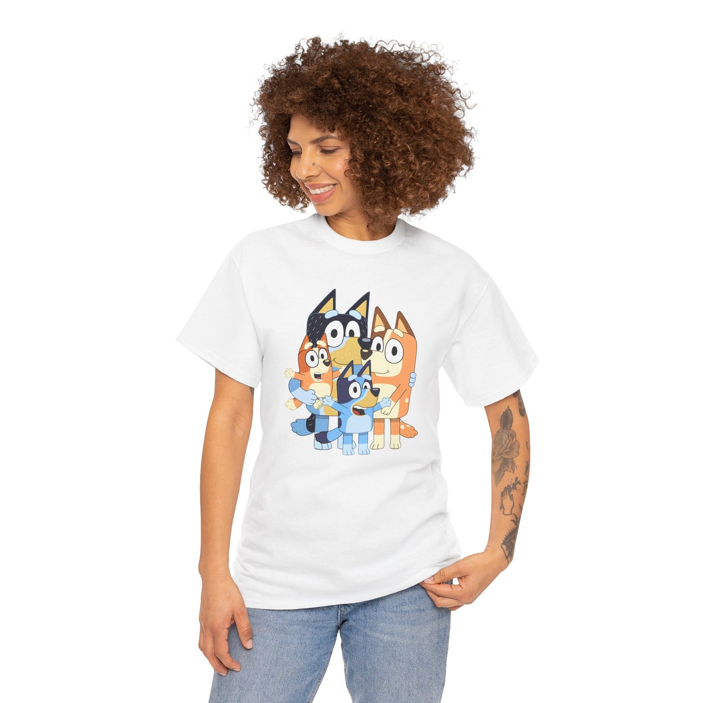 Princess Grace Bluey Family Unisex Heavy Cotton Tee Fun and Stylish for Kids and Adults