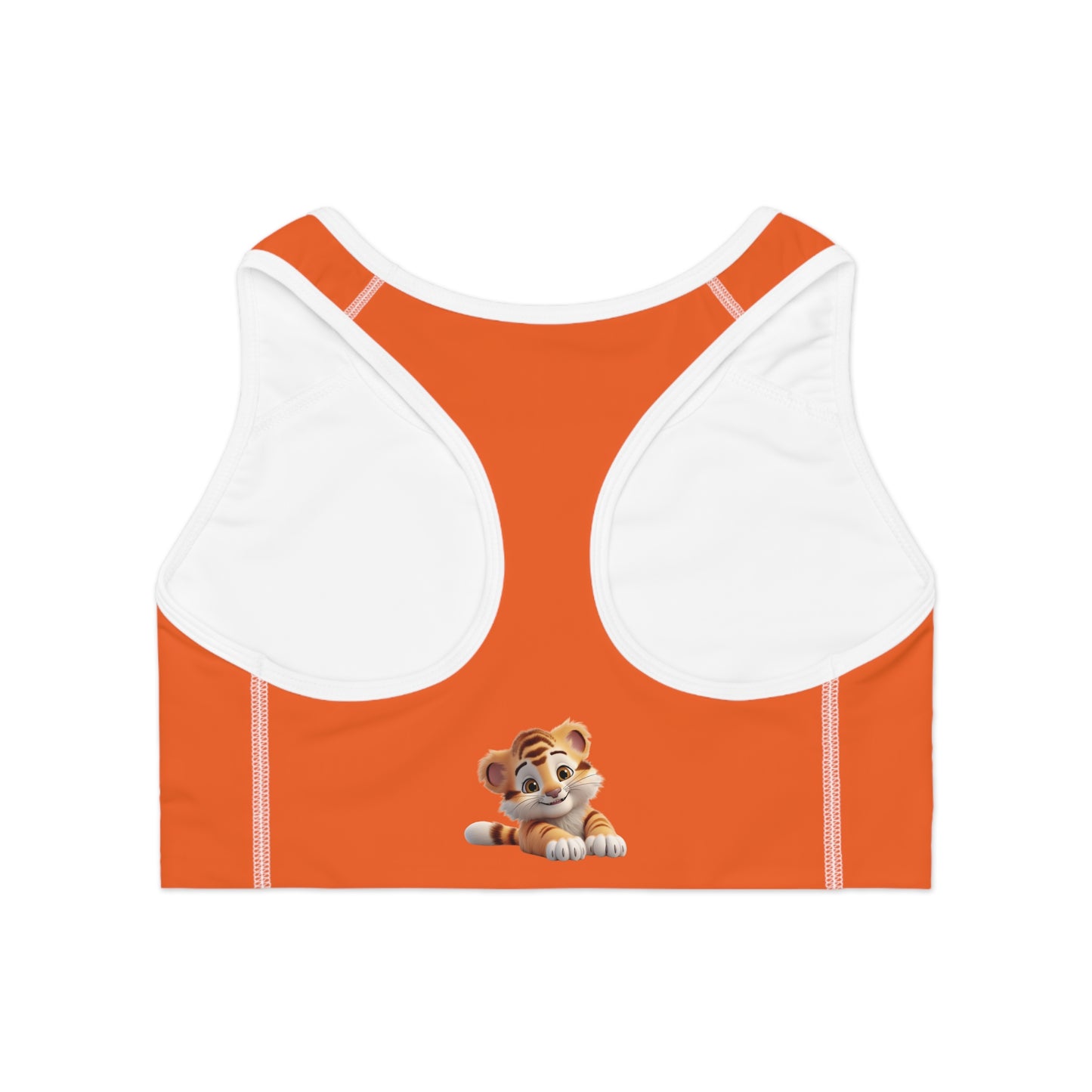 Princess Grace Cute Tiger Print Sports Bra Perfect for Active Wear & Animal Lovers
