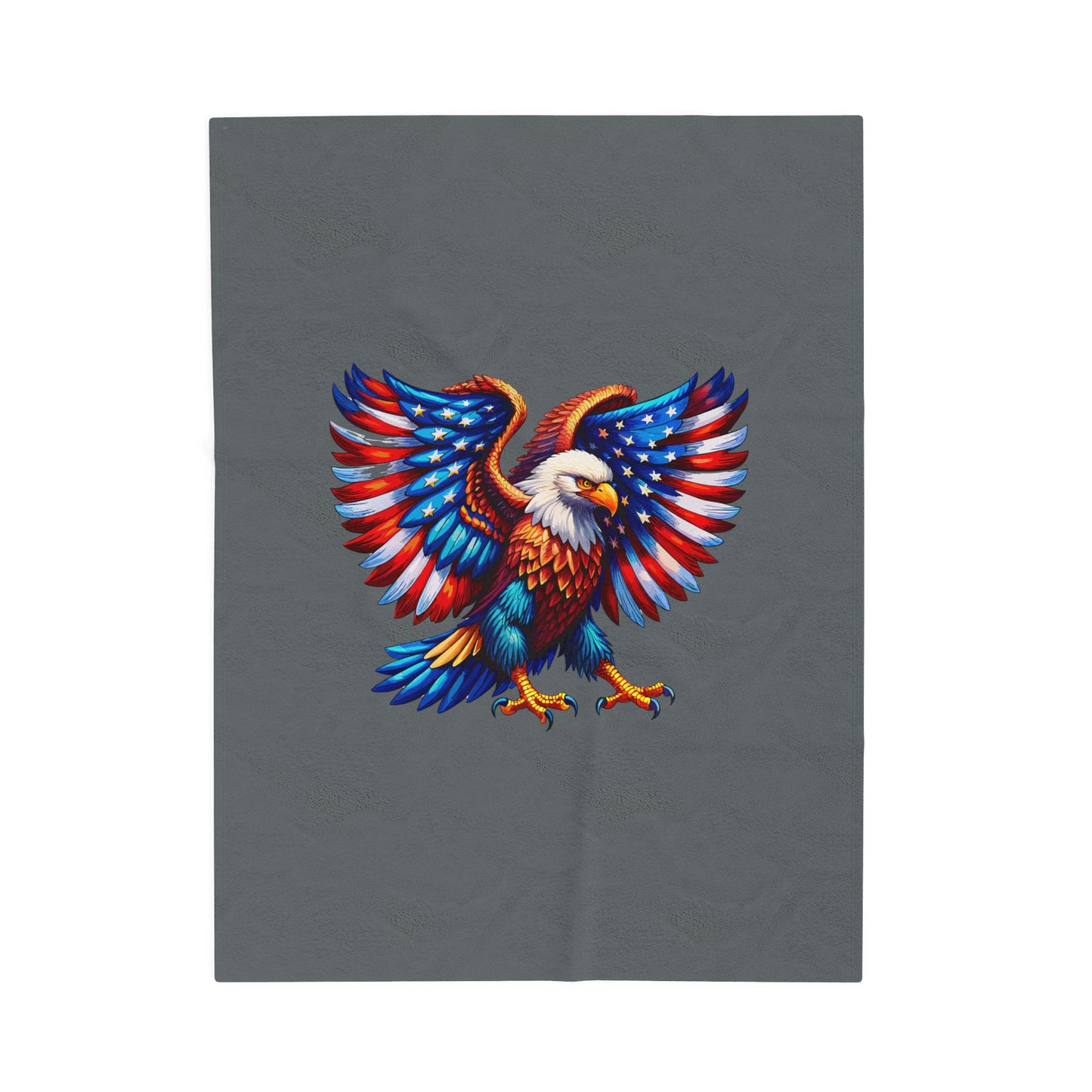 Princess Grace Patriotic Eagle Velveteen Plush Blanket Cozy American Flag Throw for Celebrations