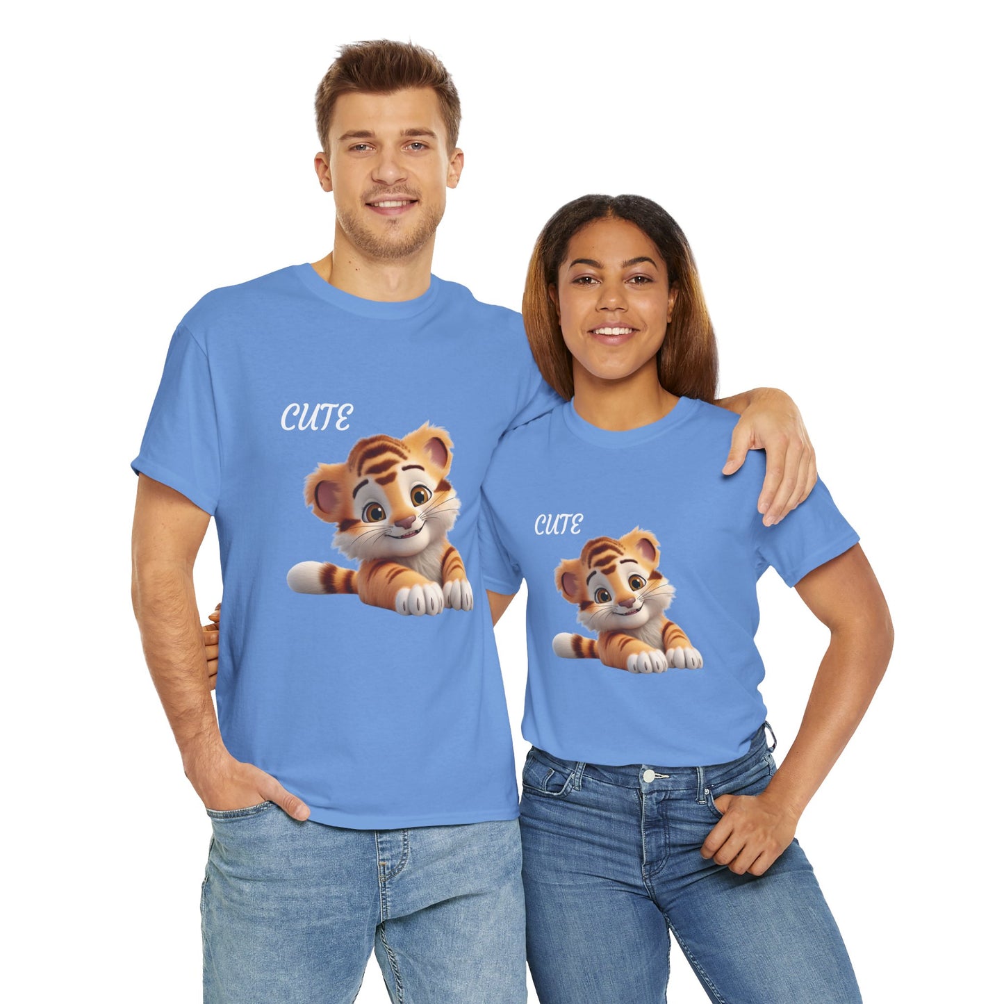 Princess Grace Cute Tiger Graphic Unisex Heavy Cotton Tee Perfect for Animal Lovers