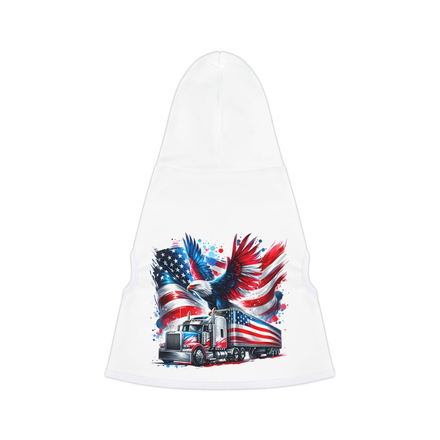 Princess Grace Patriotic Pet Hoodie American Eagle & Truck Design